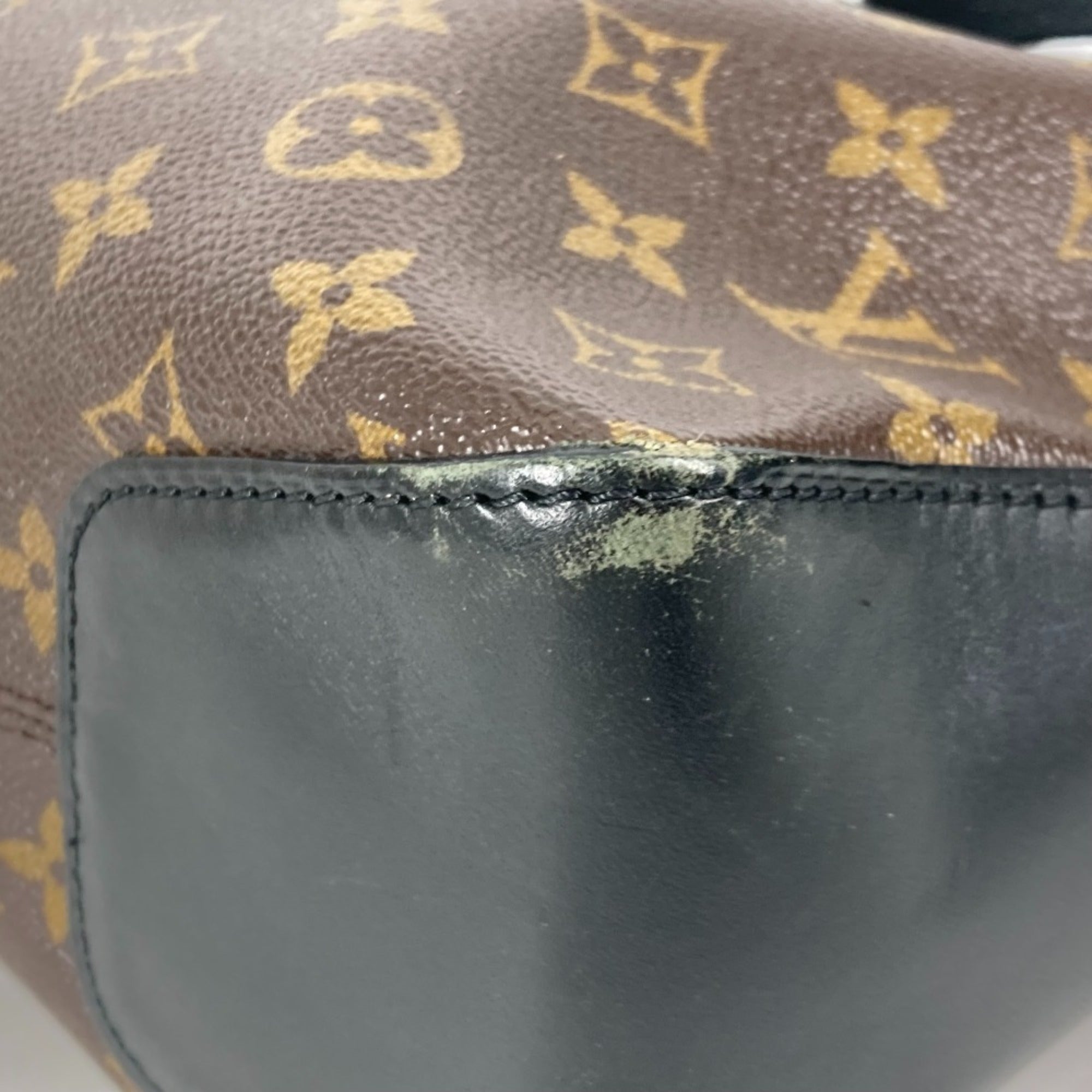 Louis Vuitton Black Brown Galle Monogram Macassar Canvas Shoulder Bag (Pre-Owned)