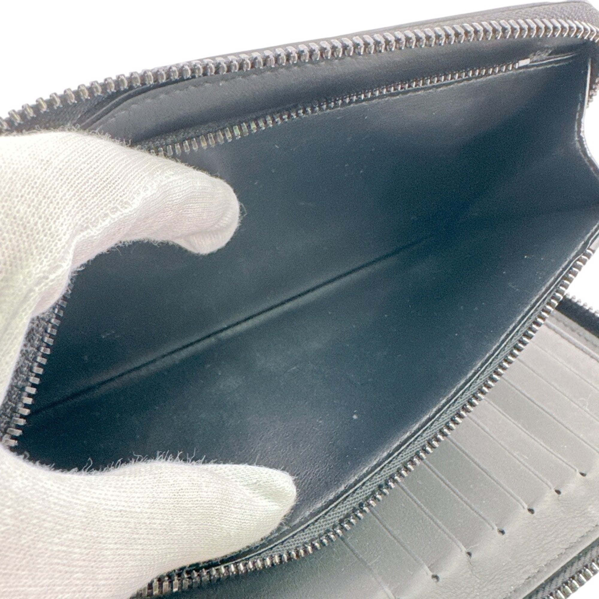 Louis Vuitton Black Leather Long Wallet (Bi-Fold) (Pre-Owned)