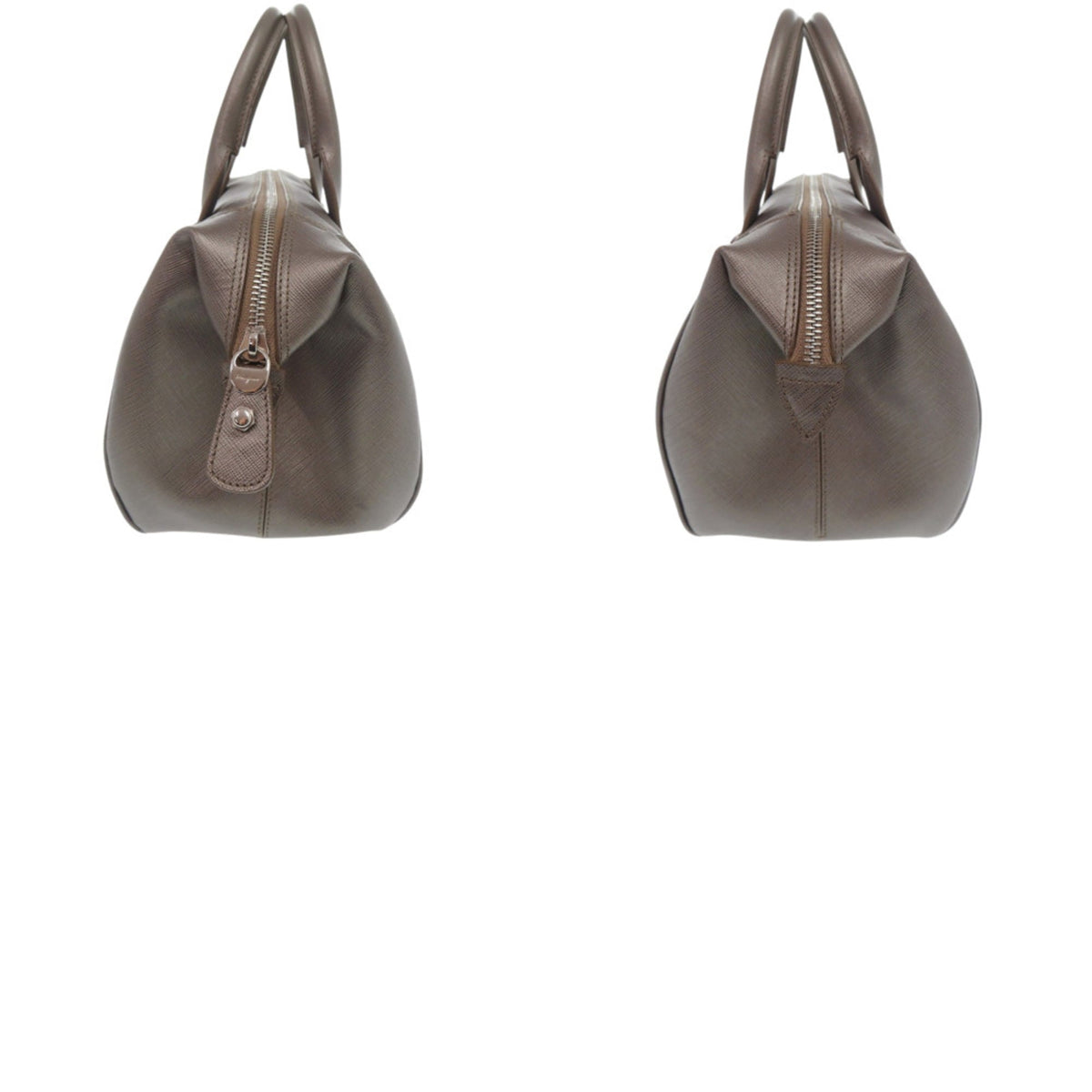 Salvatore Ferragamo Gray Leather Boston Bag Handbag (Pre-Owned)