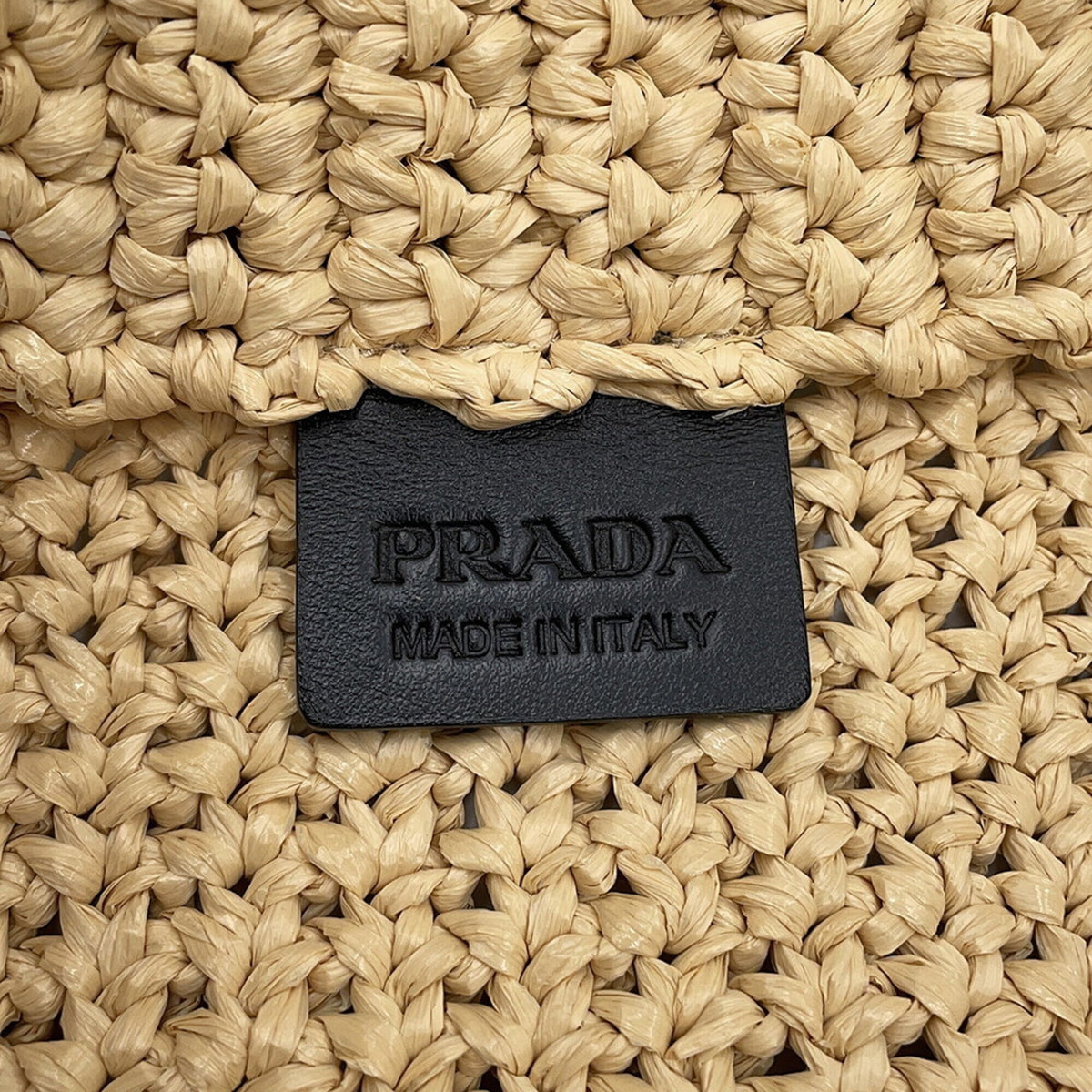 Prada Silver Raffia Handbag Tote Bag (Pre-Owned)