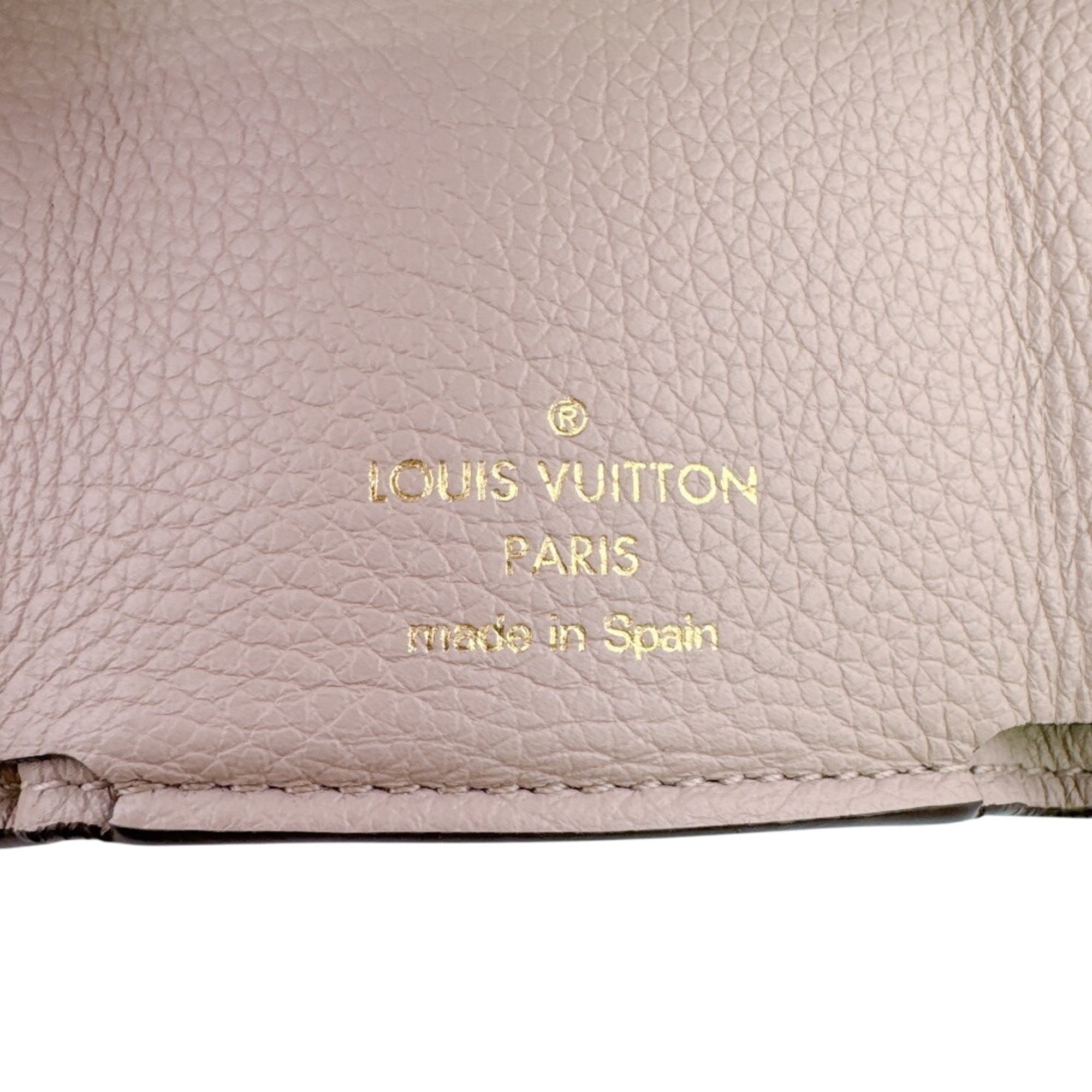 Louis Vuitton Beige Leather Wallet (Tri-Fold) (Pre-Owned)