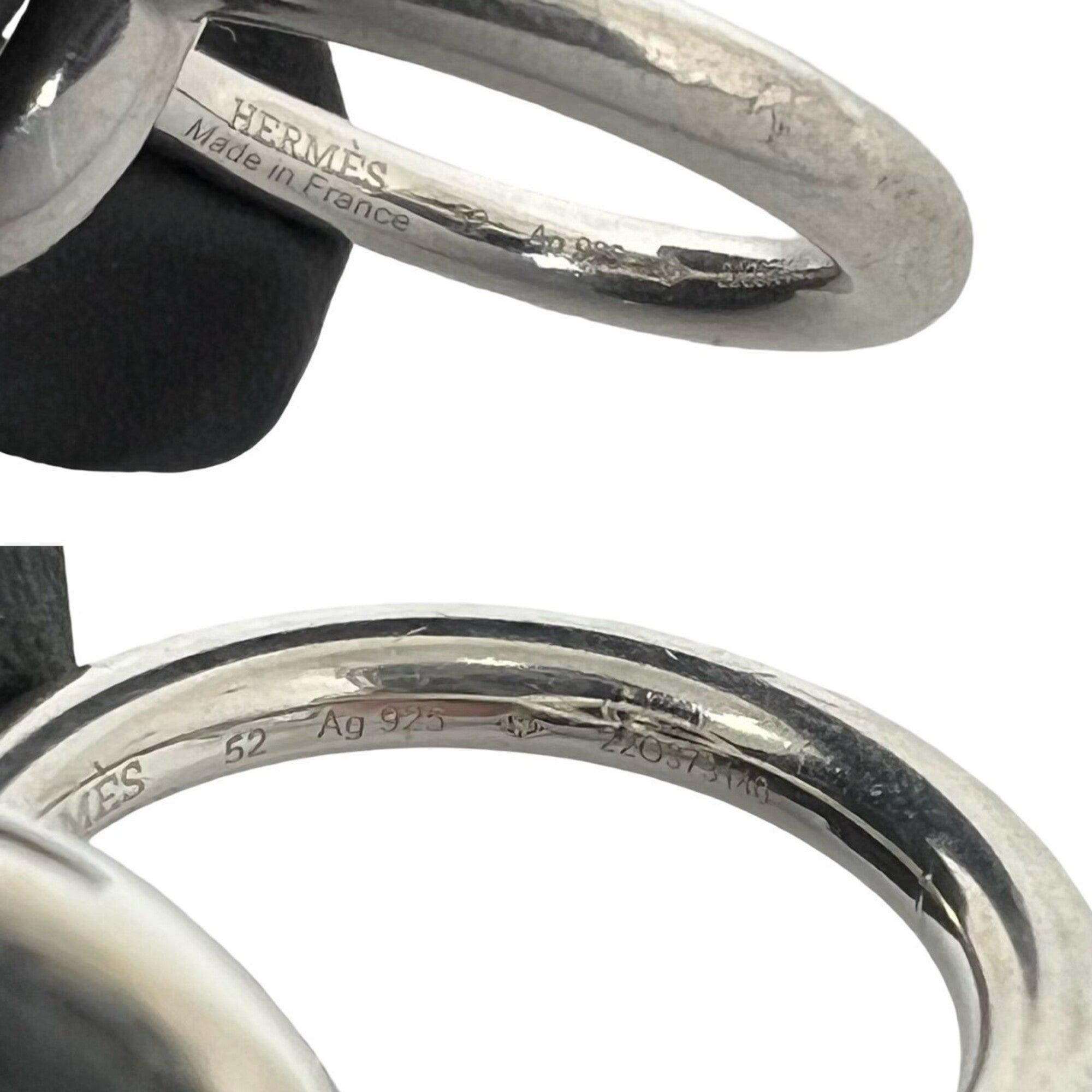 Hermes Silver Silver 925 Band Ring (Pre-Owned)