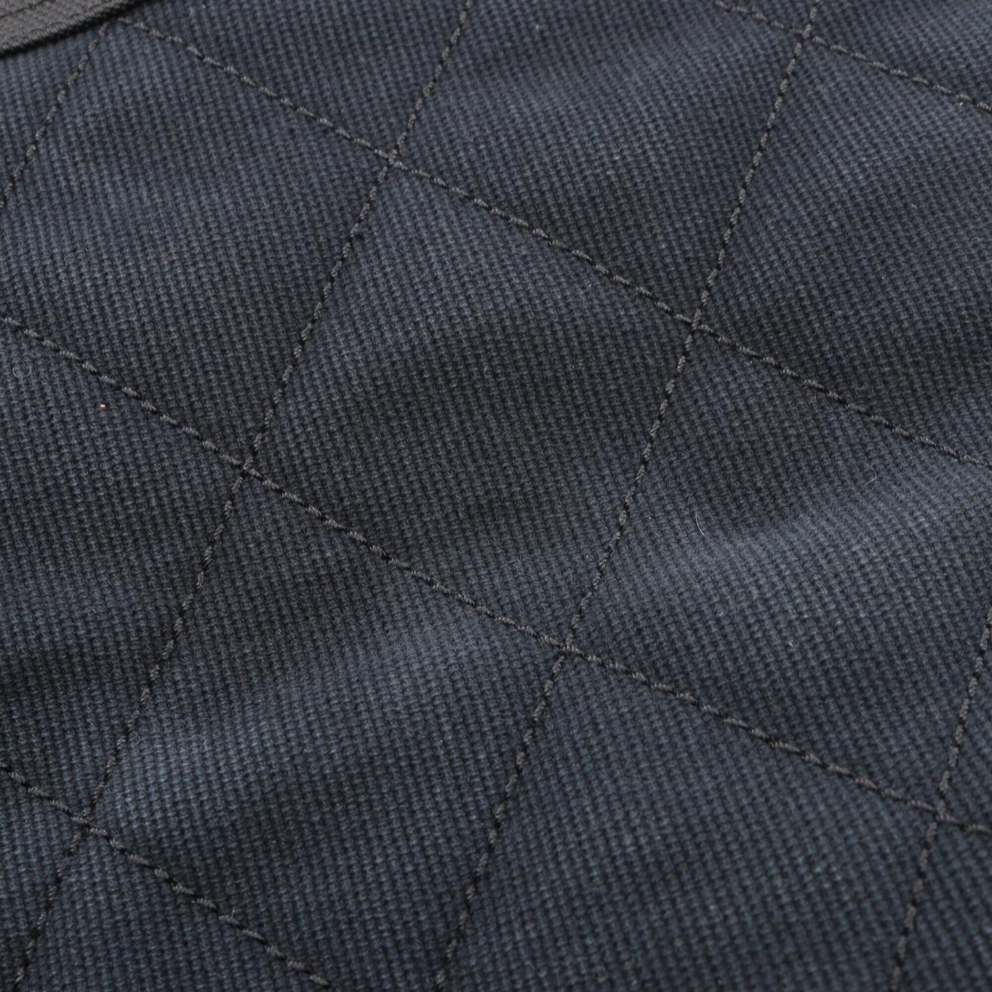 Chanel Black Canvas Leather Handbag Tote Bag (Pre-Owned)