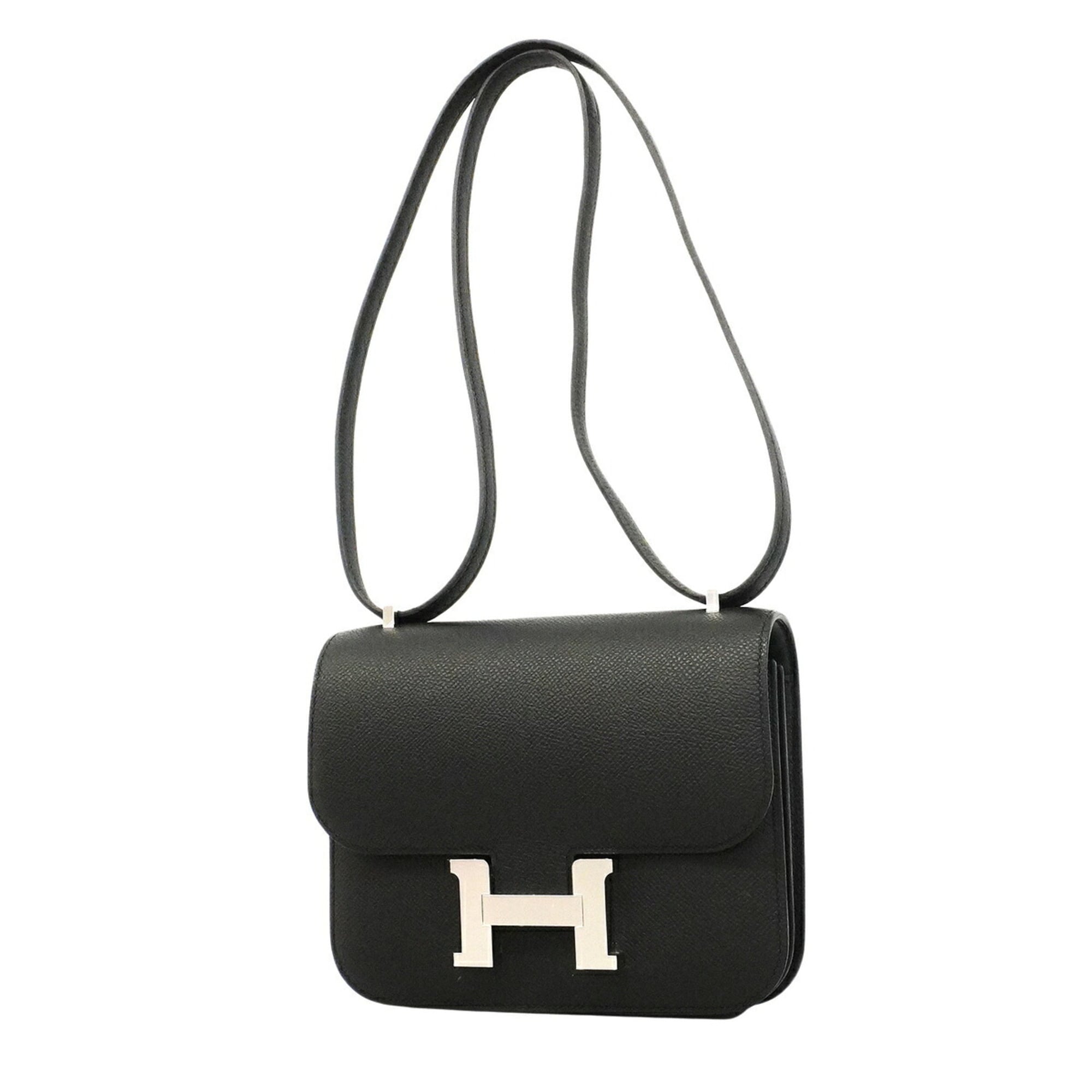 Hermes Black Leather Shoulder Bag (Pre-Owned)