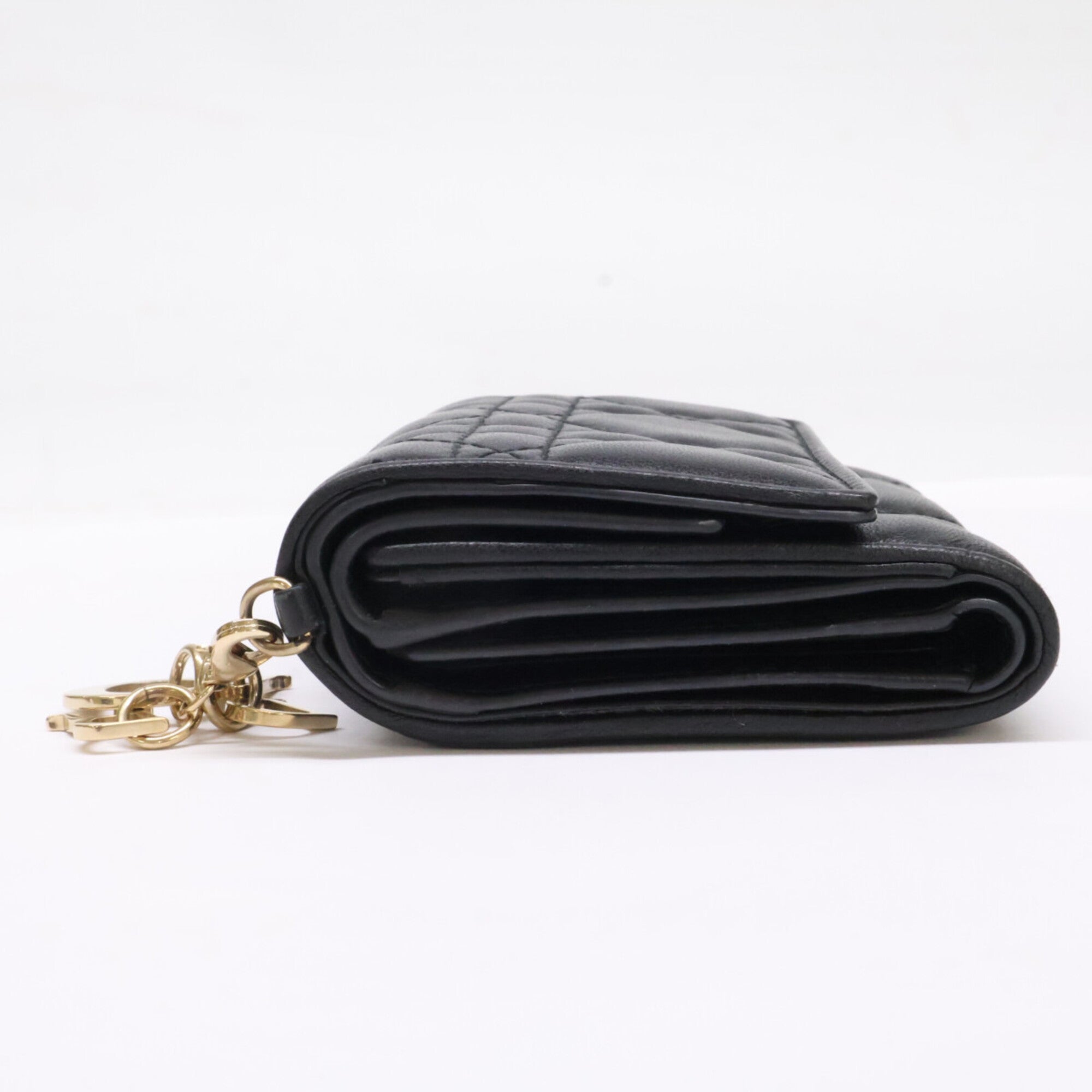 Christian Dior Black Leather Wallet (Tri-Fold) (Pre-Owned)