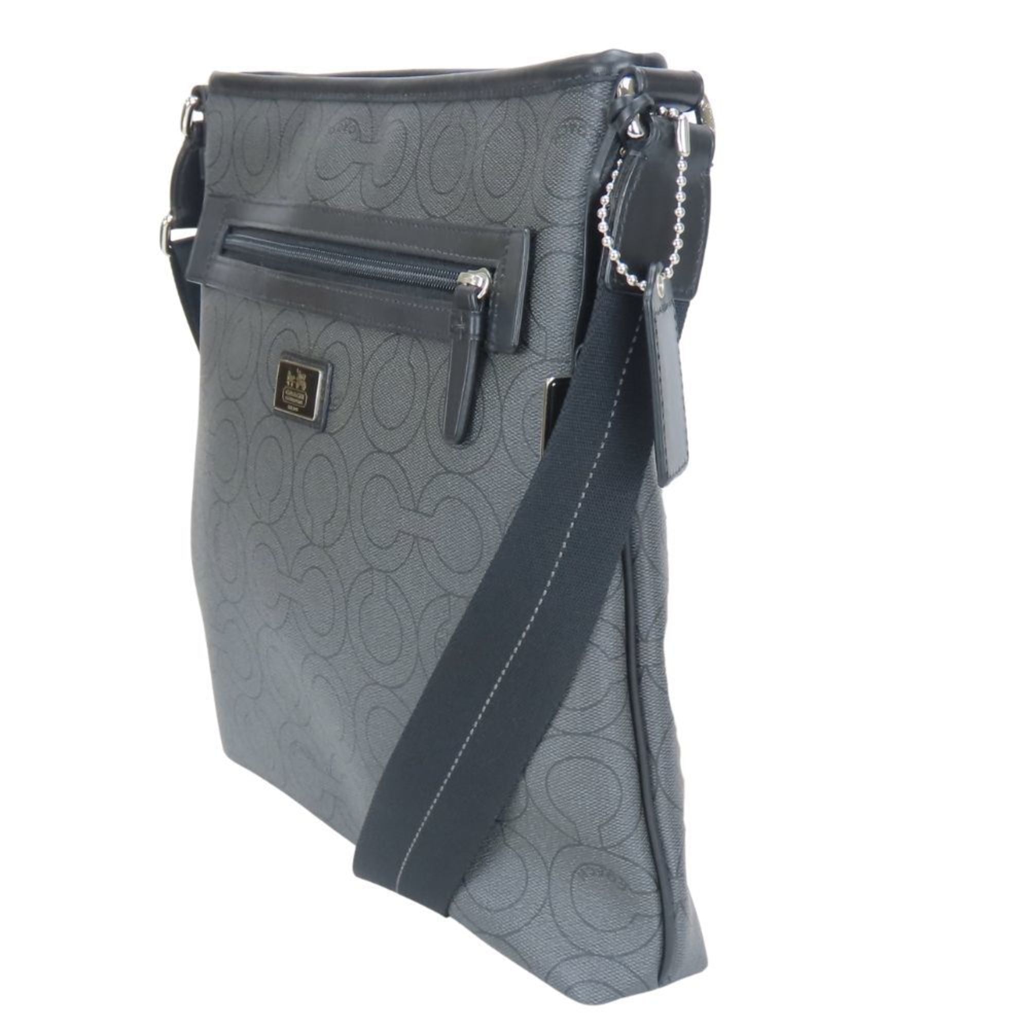 Coach Black Gray Pvc Shoulder Bag (Pre-Owned)