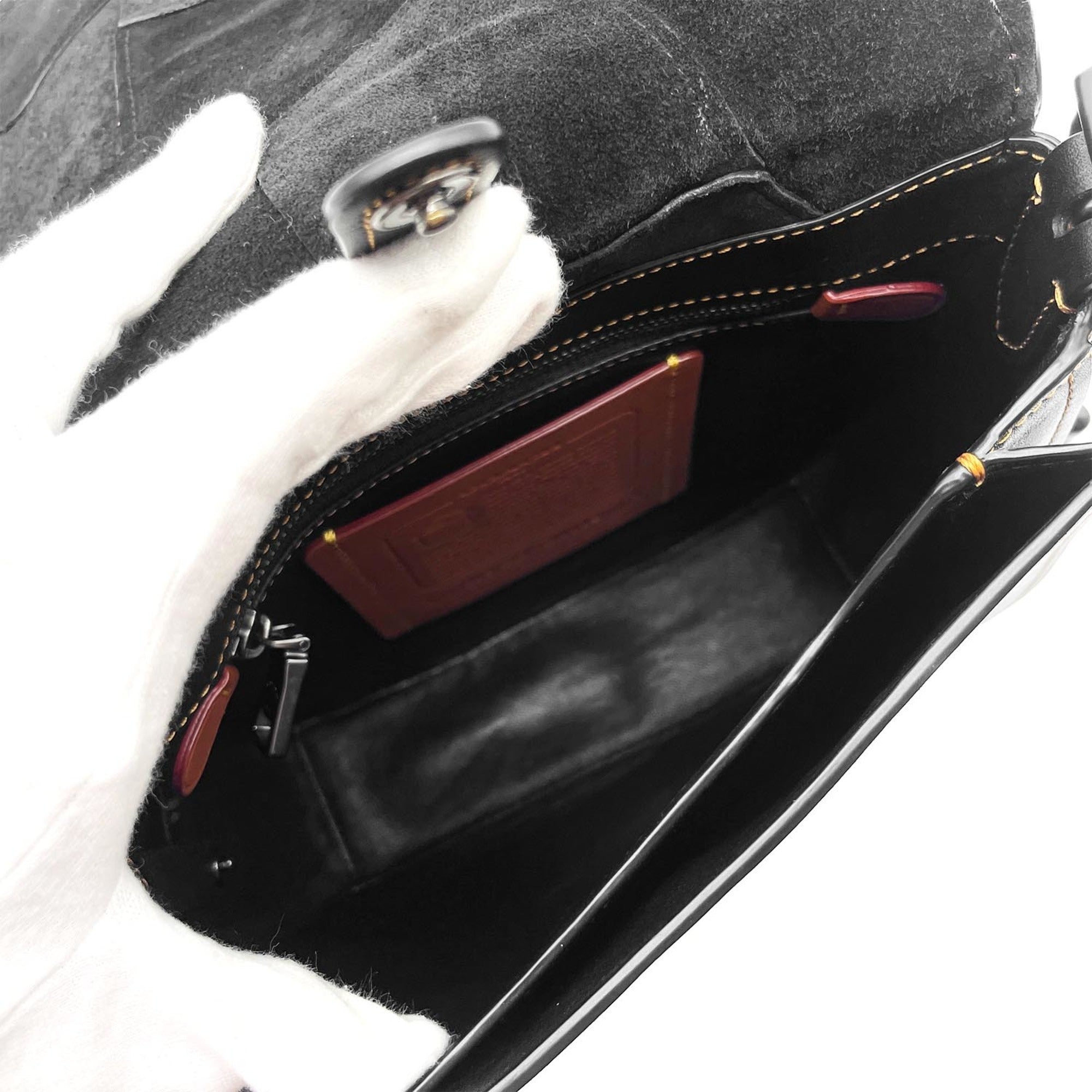 Coach Black Blue Brown Leather Shoulder Bag (Pre-Owned)