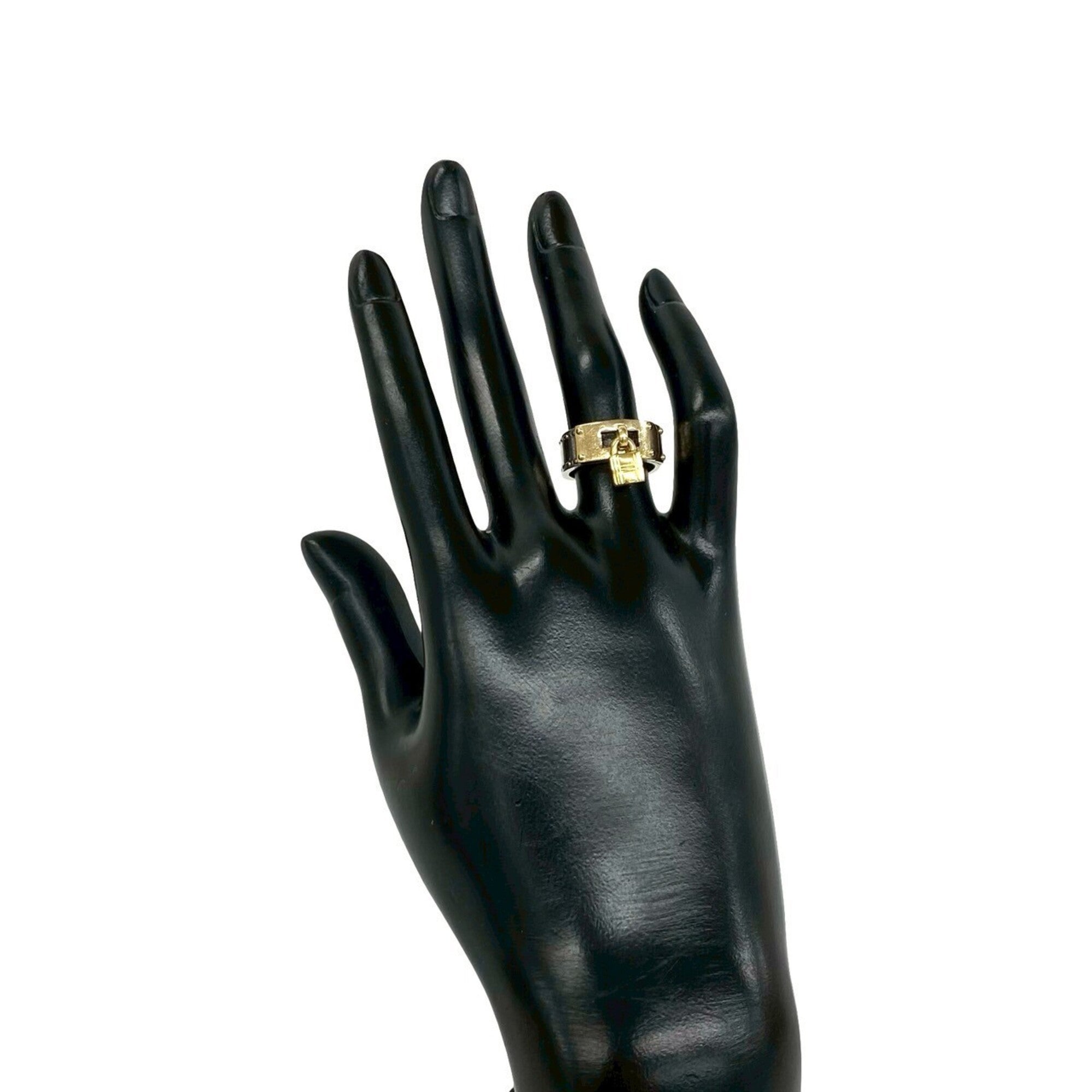 Hermes Gold Silver Yellow Gold (18K) Silver 925 Band Ring (Pre-Owned)