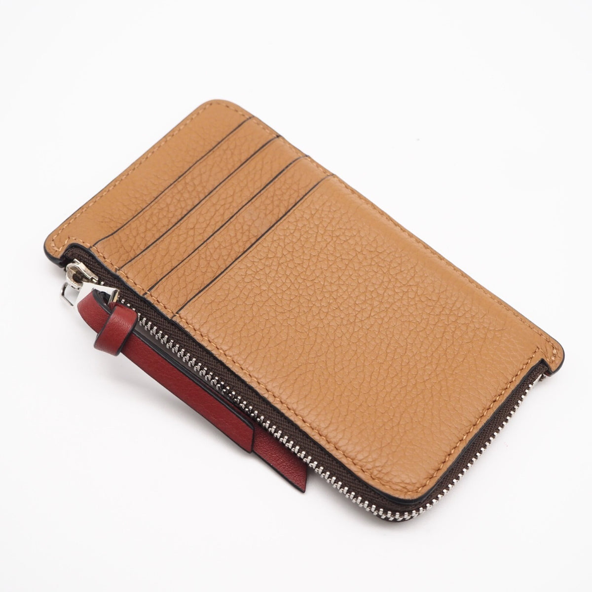 Loewe Brown Red Color Leather Coin Purse/Coin Case (Pre-Owned)