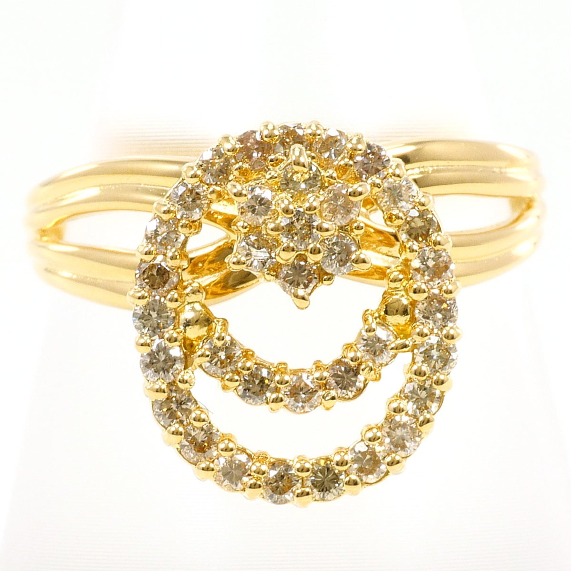 Unbranded Brown Yellow Gold Yellow Gold (18K) Band Ring (Pre-Owned)