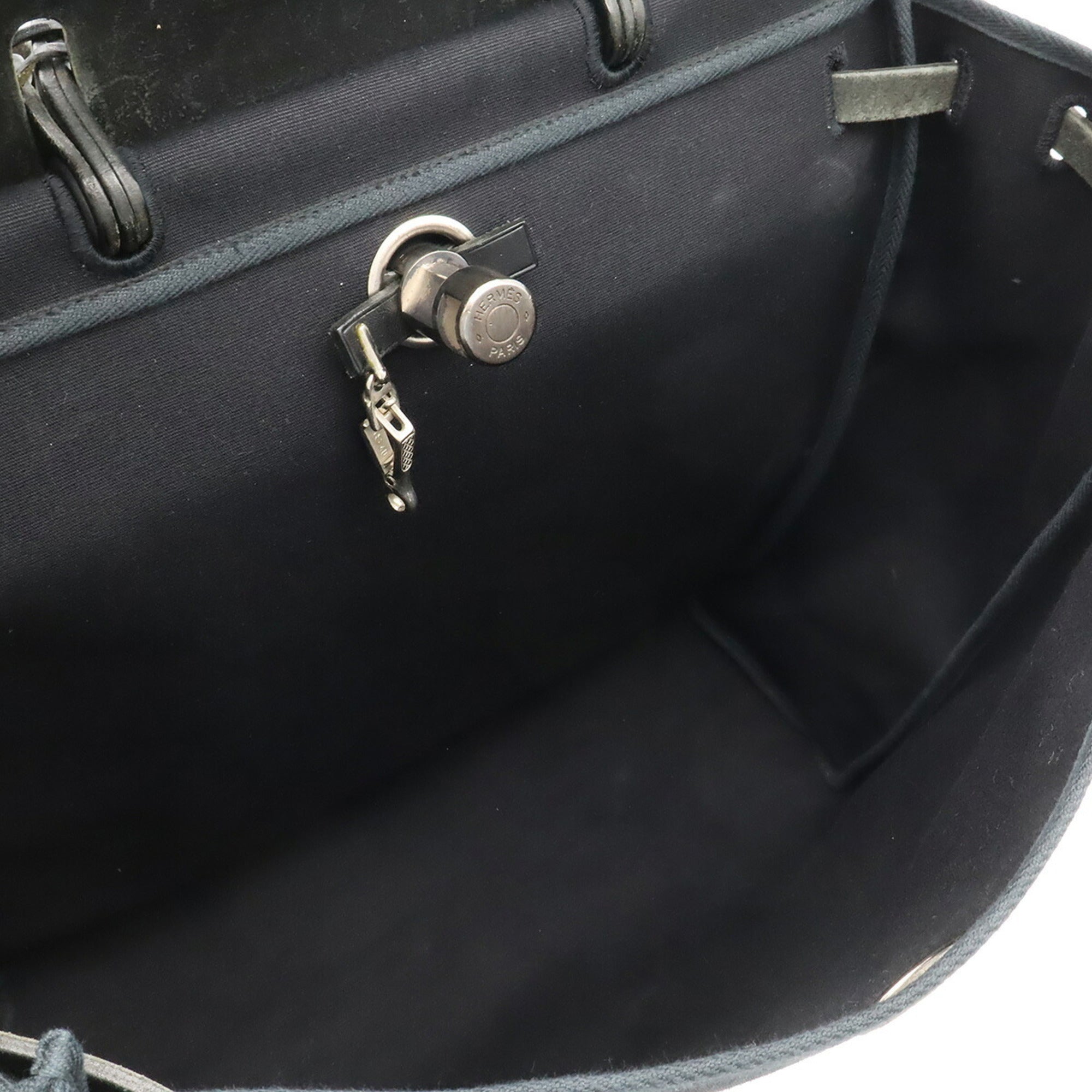 Hermes Black Toile Officier Handbag Shoulder Bag (Pre-Owned)