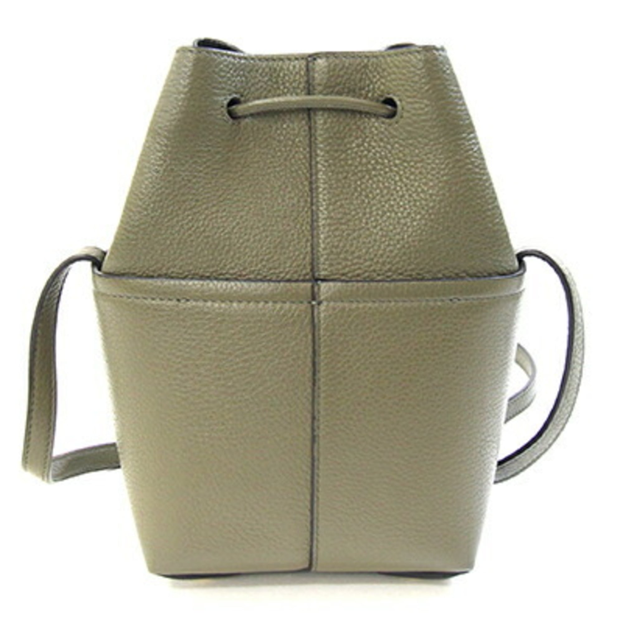 Salvatore Ferragamo Olive Leather Pochette Shoulder Bag (Pre-Owned)