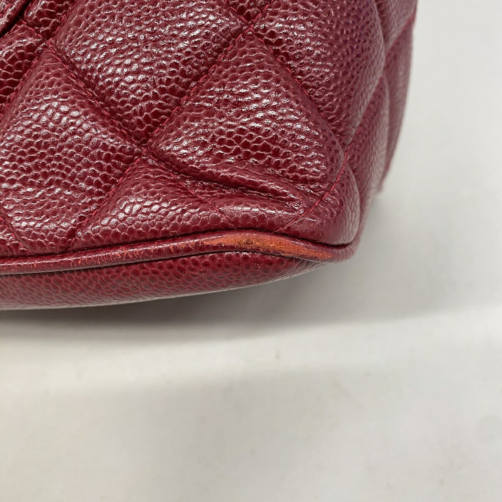 Chanel Bordeaux Grained Calfskin Tote Bag (Pre-Owned)