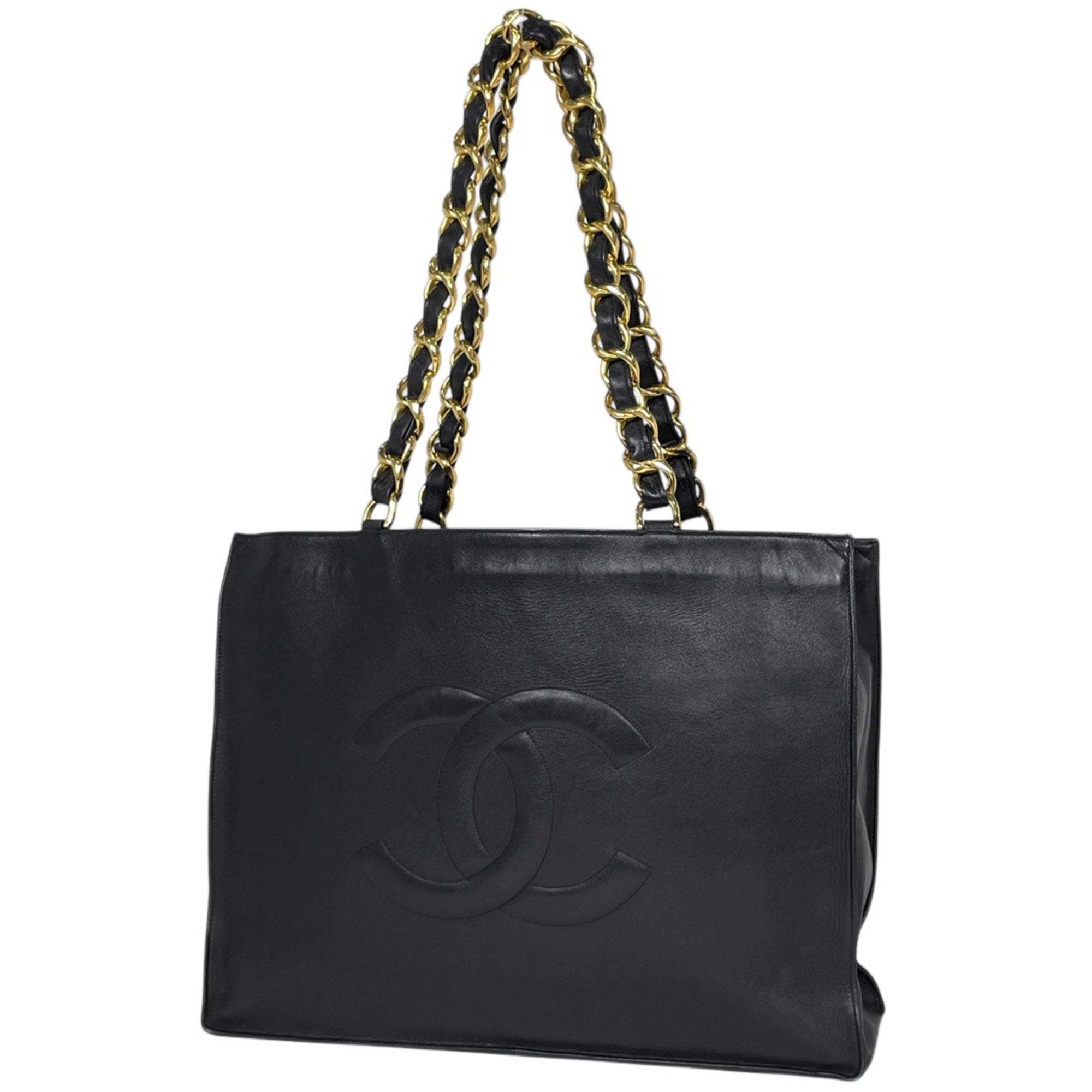 Chanel Black Leather Tote Bag (Pre-Owned)