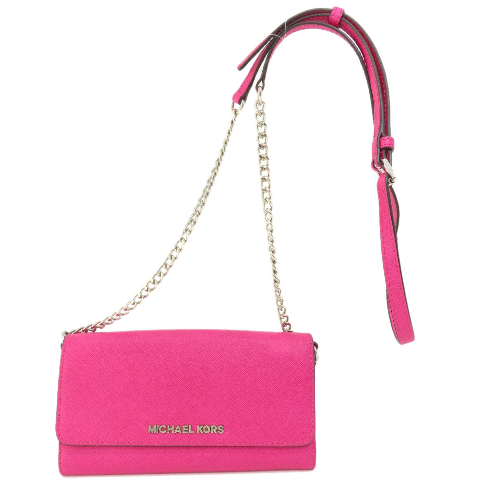 Michael Kors Pink Pvc Chain/Shoulder Wallet (Pre-Owned)