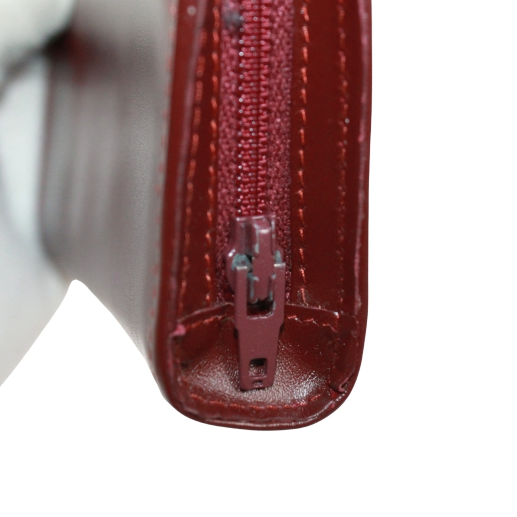 Cartier Bordeaux Leather Coin Purse/Coin Case (Pre-Owned)