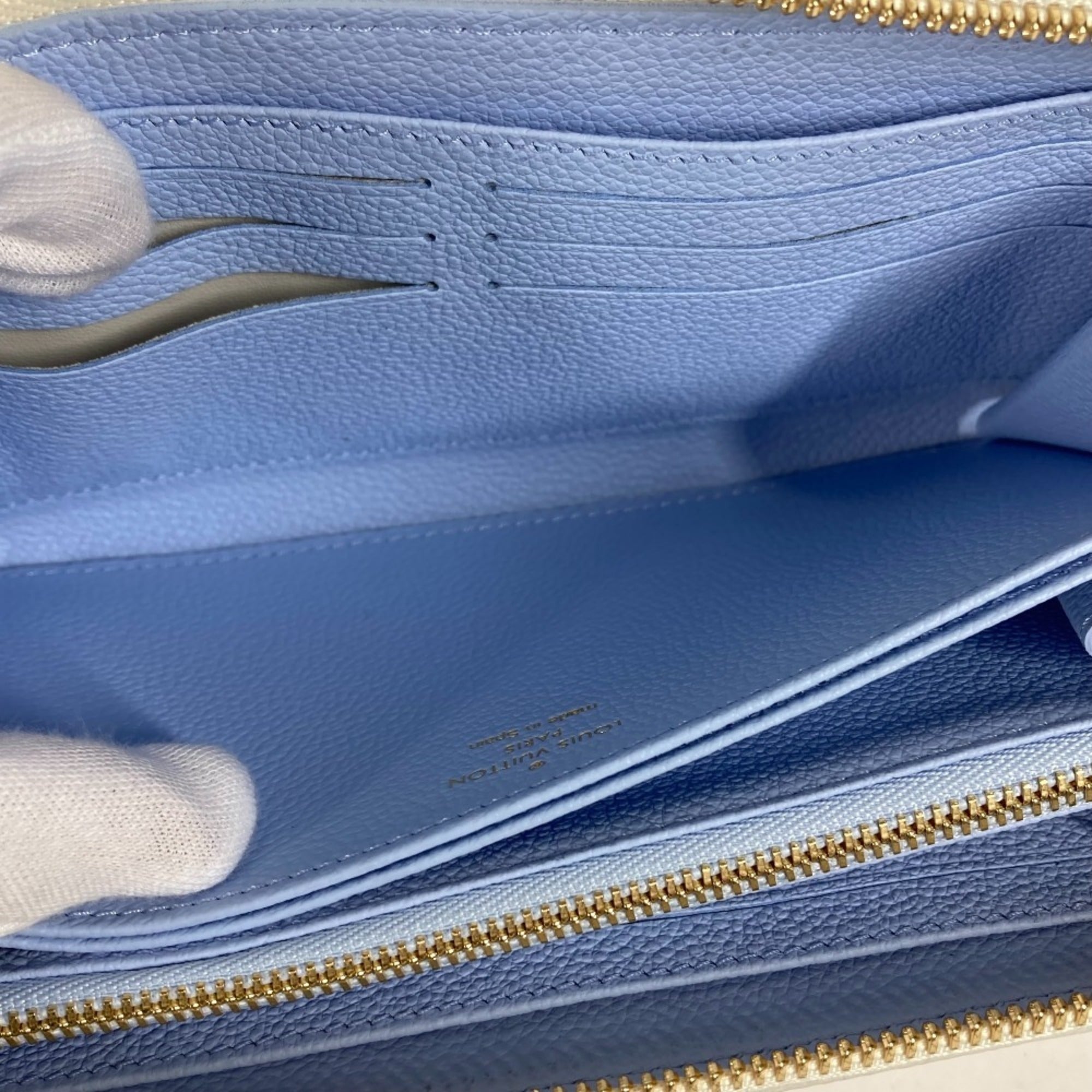 Louis Vuitton Monogram Empreinte Blue White Monogram Empreinte Long Bill Wallet (Bi-Fold) (Pre-Owned)