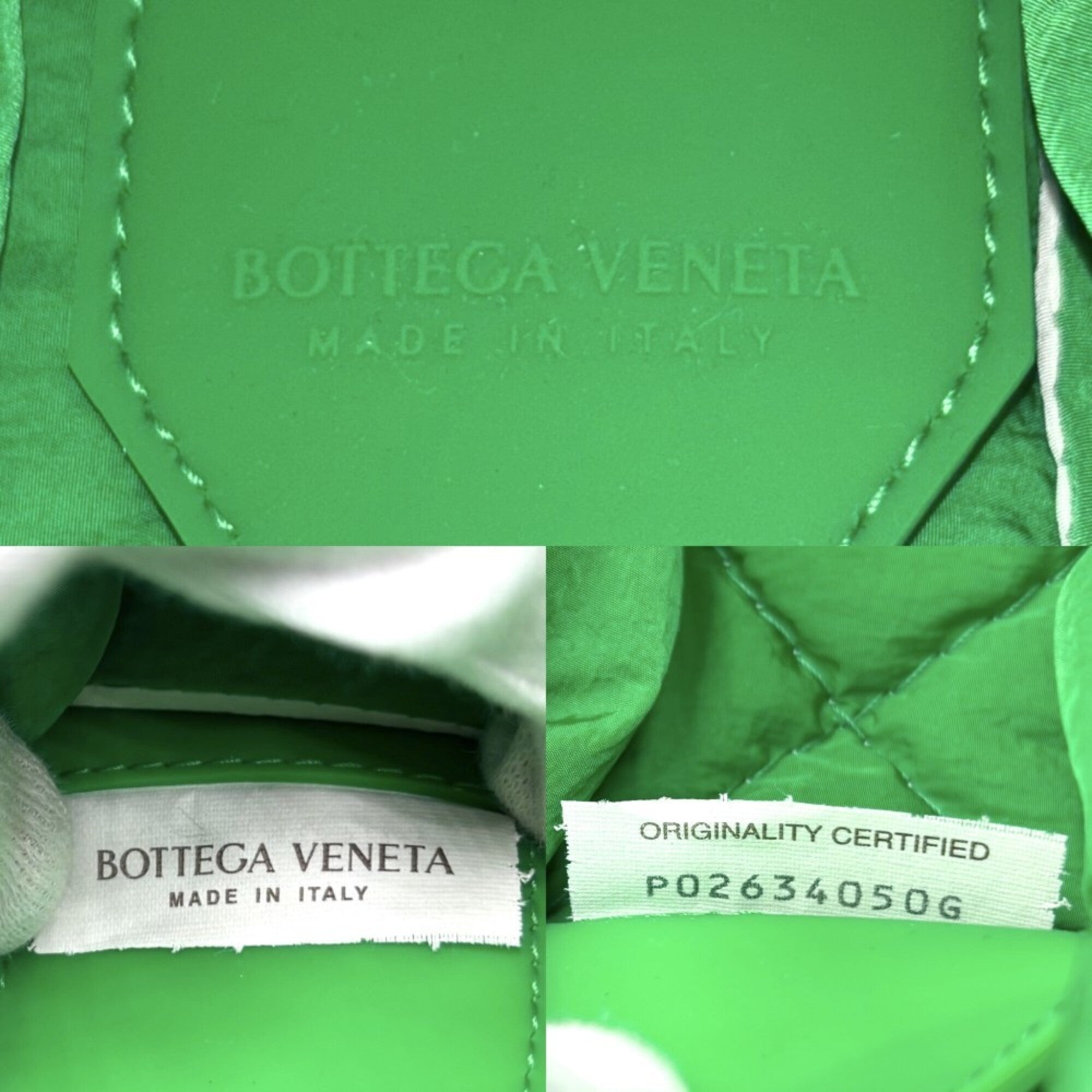 Bottega Veneta Green White Nylon Messenger Bag Shoulder Bag (Pre-Owned)