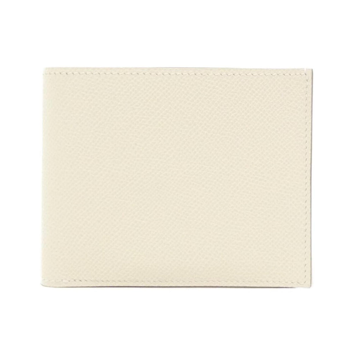 Hermes Capucine White Epsom Leather Silk Wallet (Bi-Fold) (Pre-Owned)