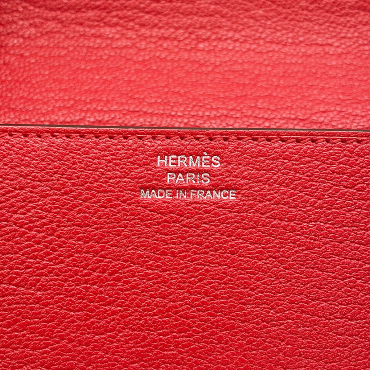 Hermes Red Color Chevre Myzore Leather Wallet (Bi-Fold) (Pre-Owned)