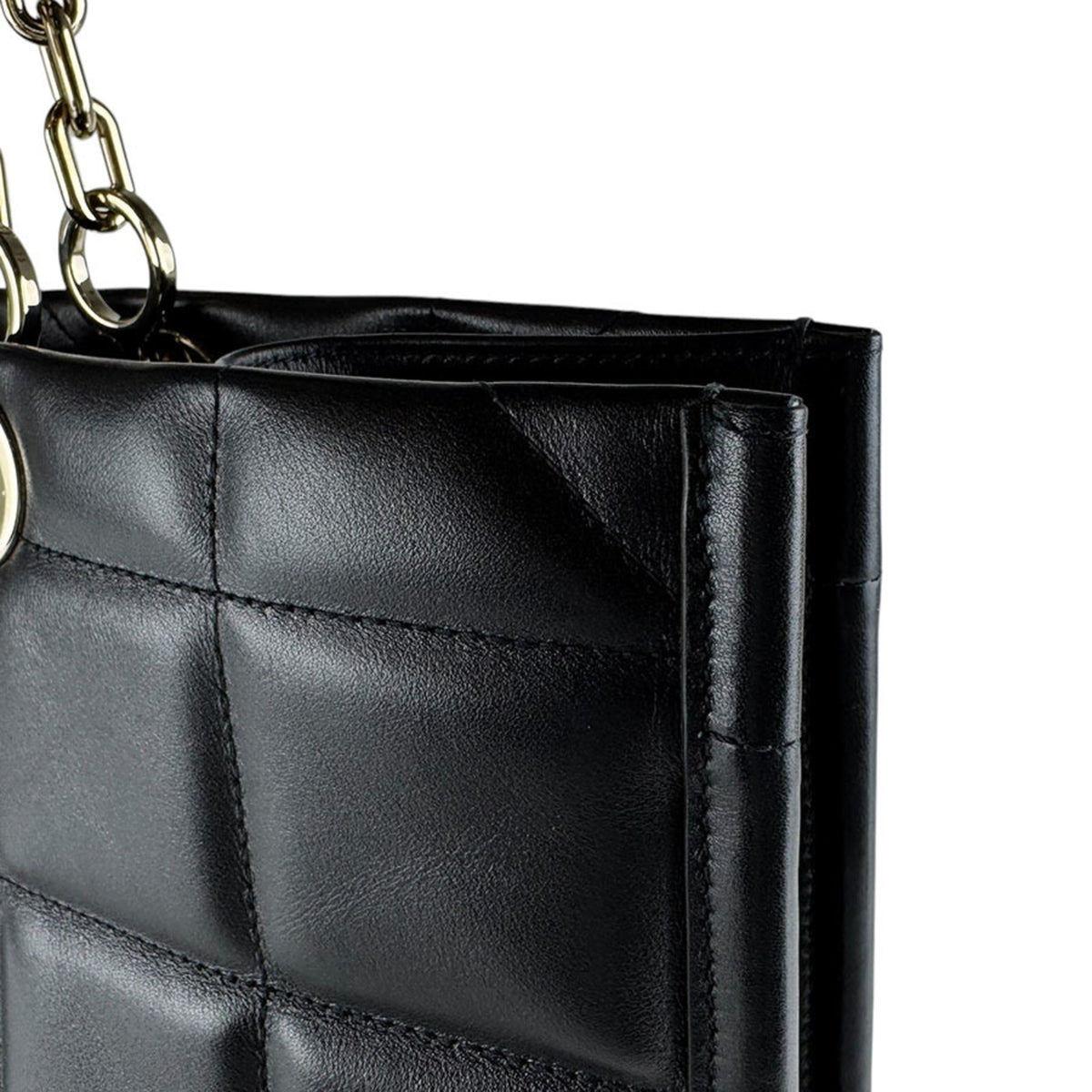 Christian Dior Black Leather Handbag Tote Bag (Pre-Owned)