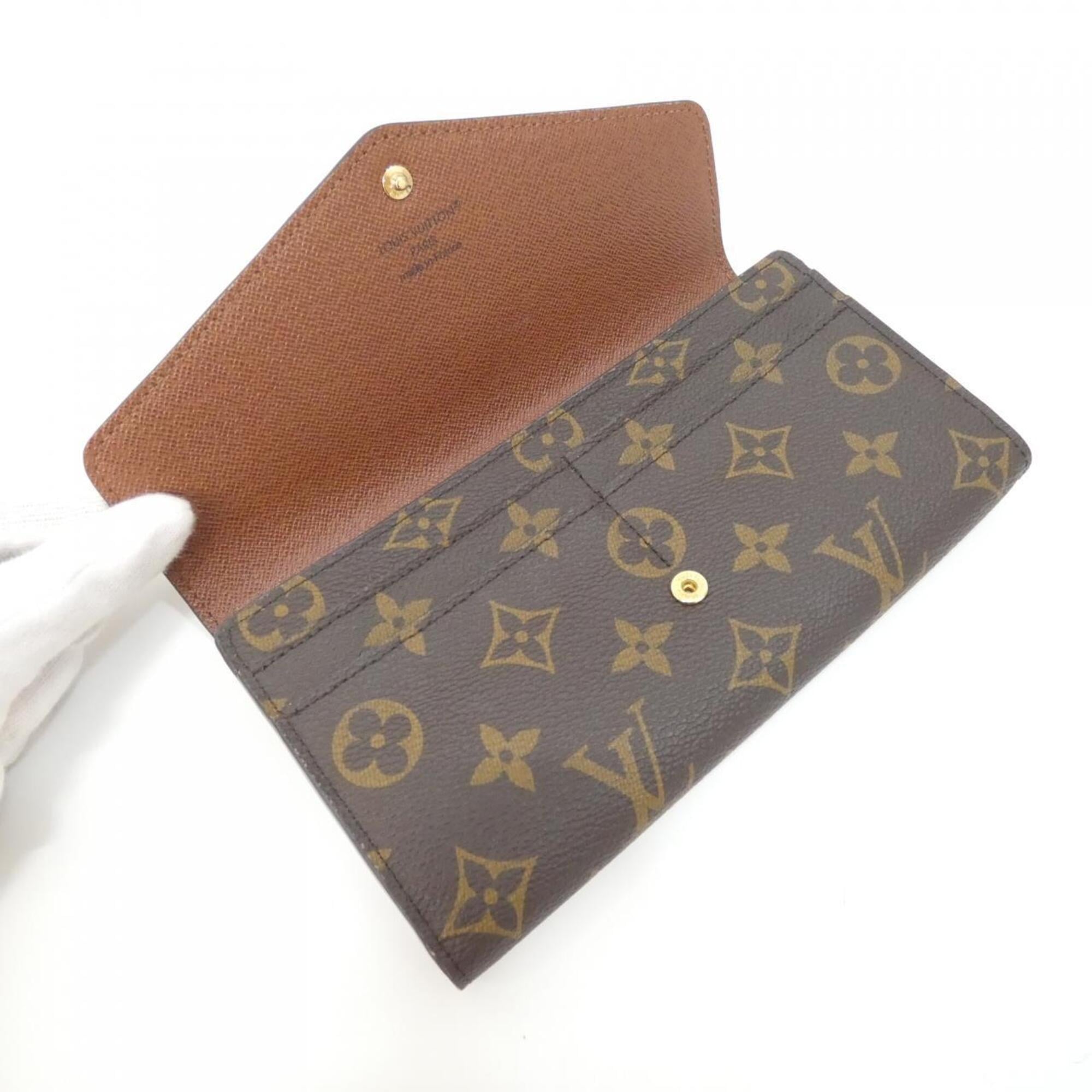 Louis Vuitton Marron Coated Canvas Long Wallet (Bi-Fold) (Pre-Owned)