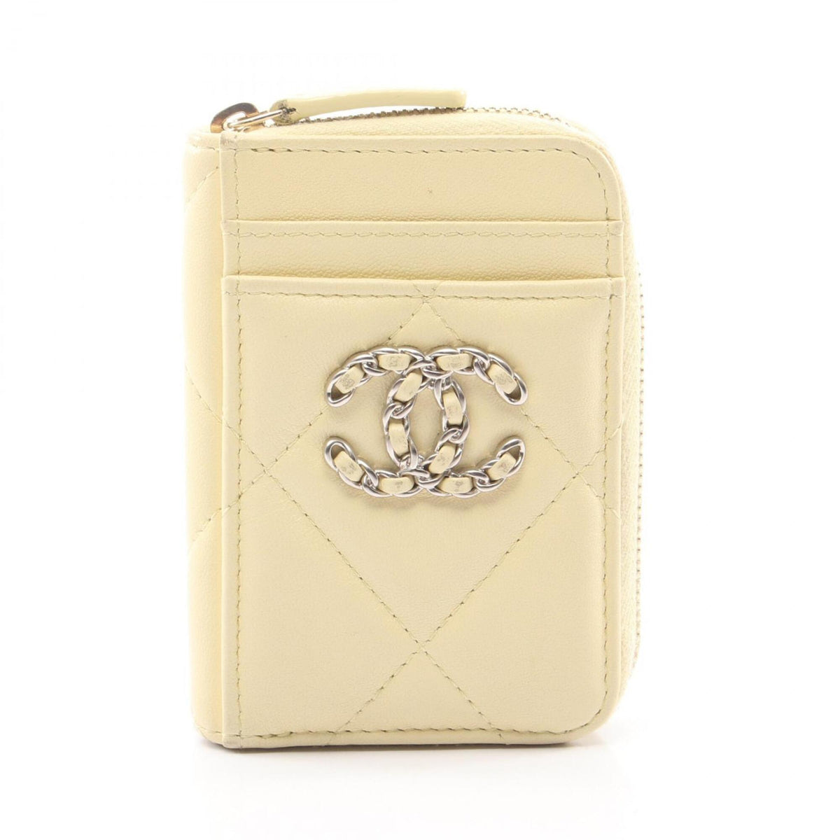 Chanel Yellow Leather Coin Purse/Coin Case (Pre-Owned)