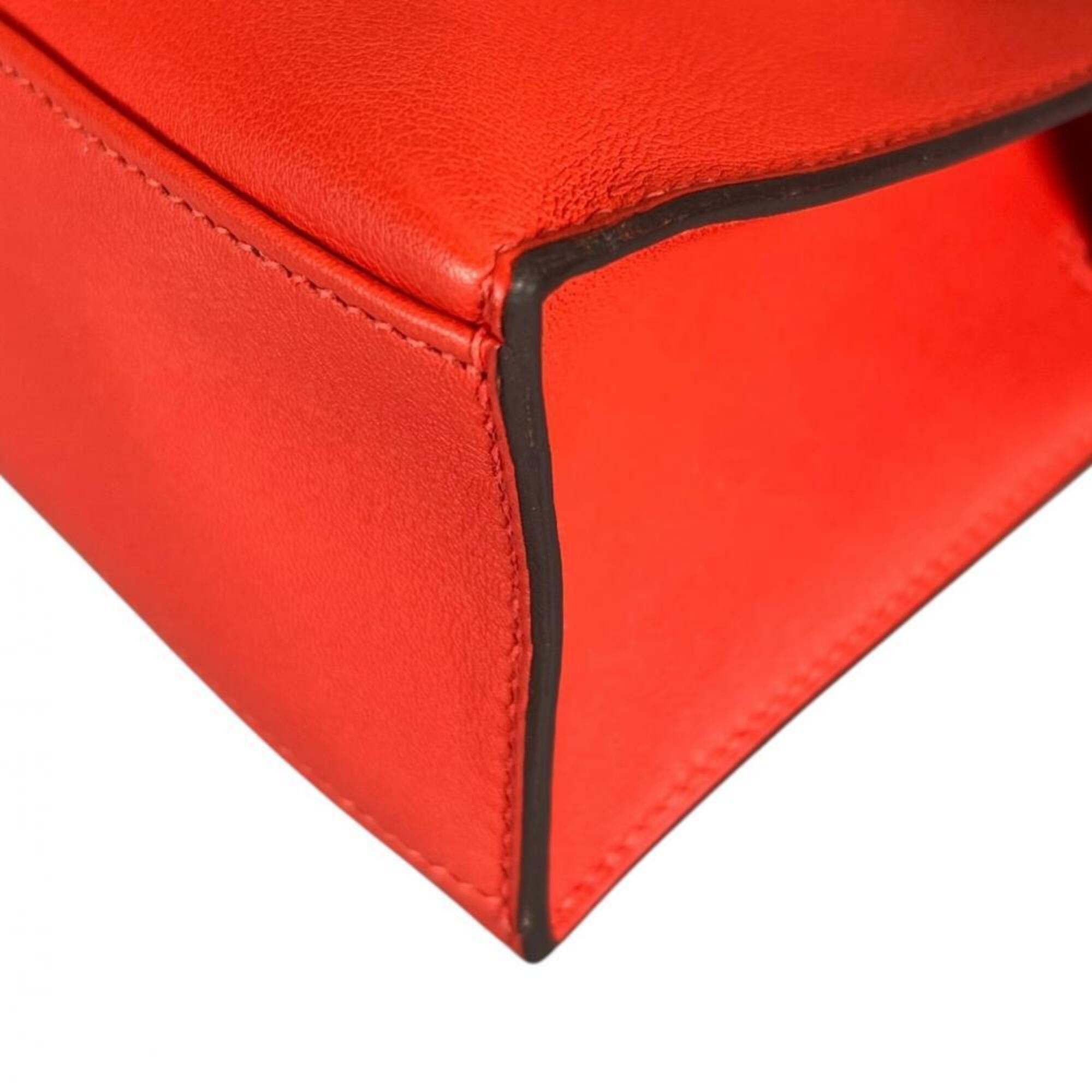 Hermes Red Color Swift Leather Clutch Bag Handbag (Pre-Owned)