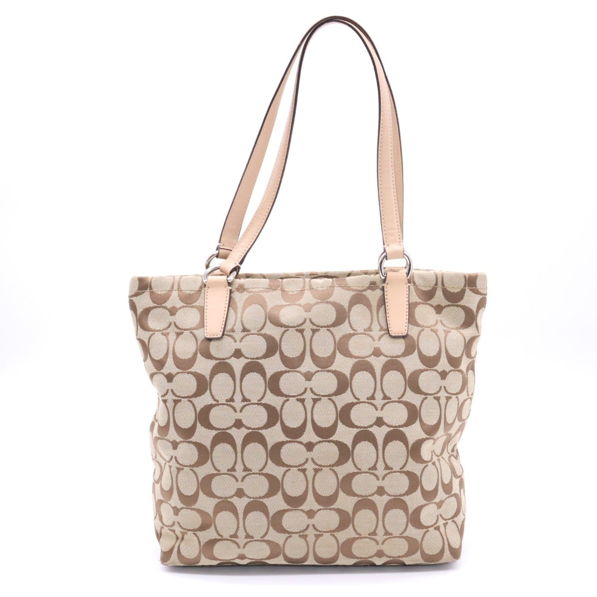 Coach Brown Pink Signature Line Tote Bag (Pre-Owned)