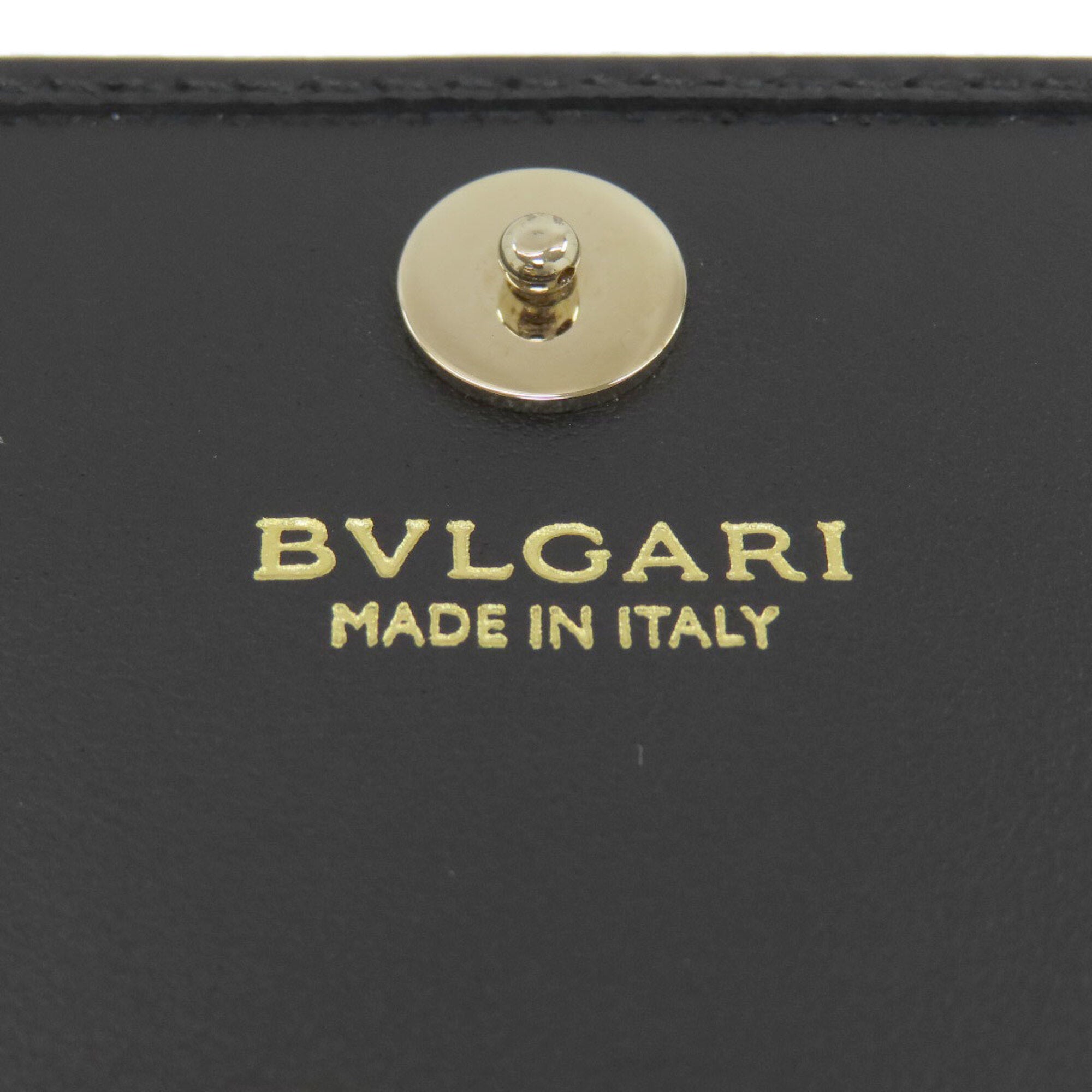 Bvlgari Bvlgari Bvlgari Black Leather Long Wallet (Bi-Fold) (Pre-Owned)