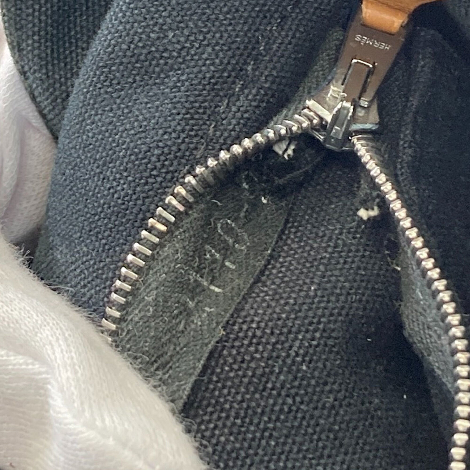 Hermes Black Canvas Tote Bag (Pre-Owned)