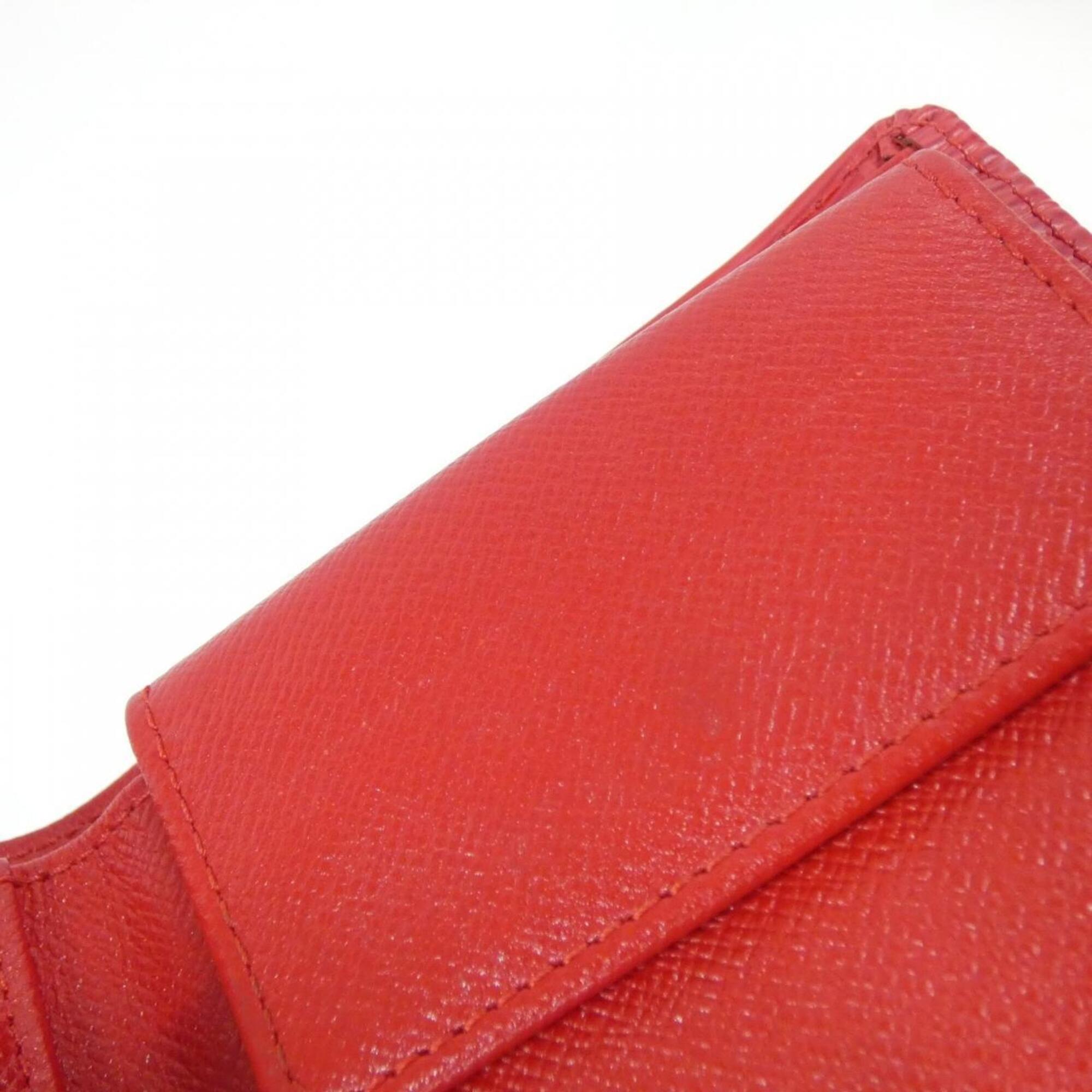 Louis Vuitton Red Color Leather Wallet (Bi-Fold) (Pre-Owned)