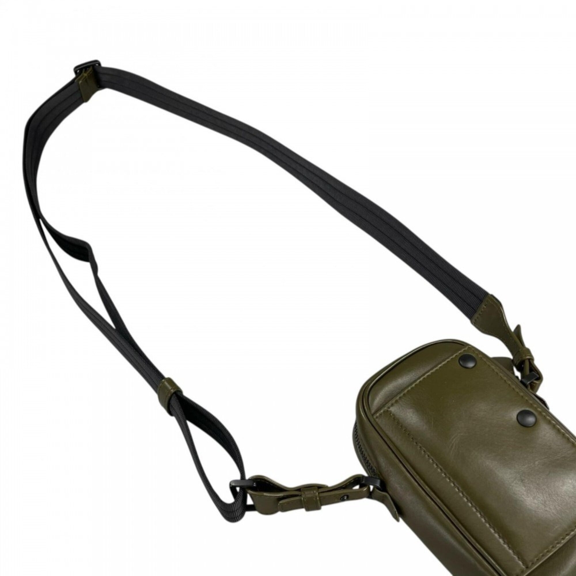 Bottega Veneta Khaki Leather Shoulder Bag (Pre-Owned)