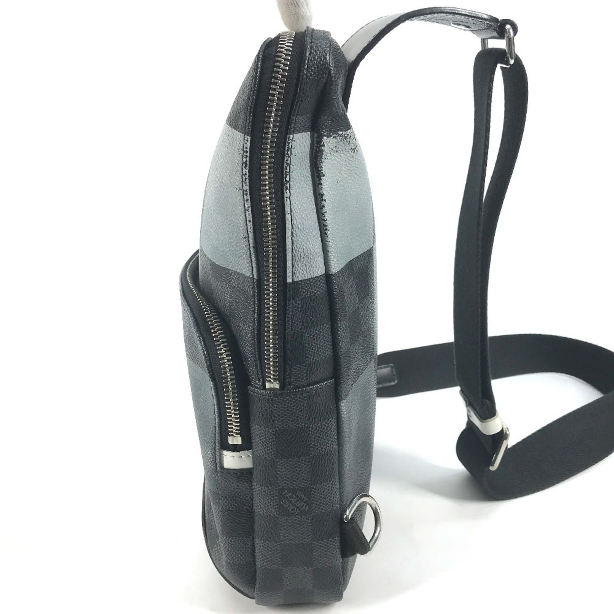 Louis Vuitton Black Galle Gray Canvas Shoulder Bag Sling Bag (Pre-Owned)