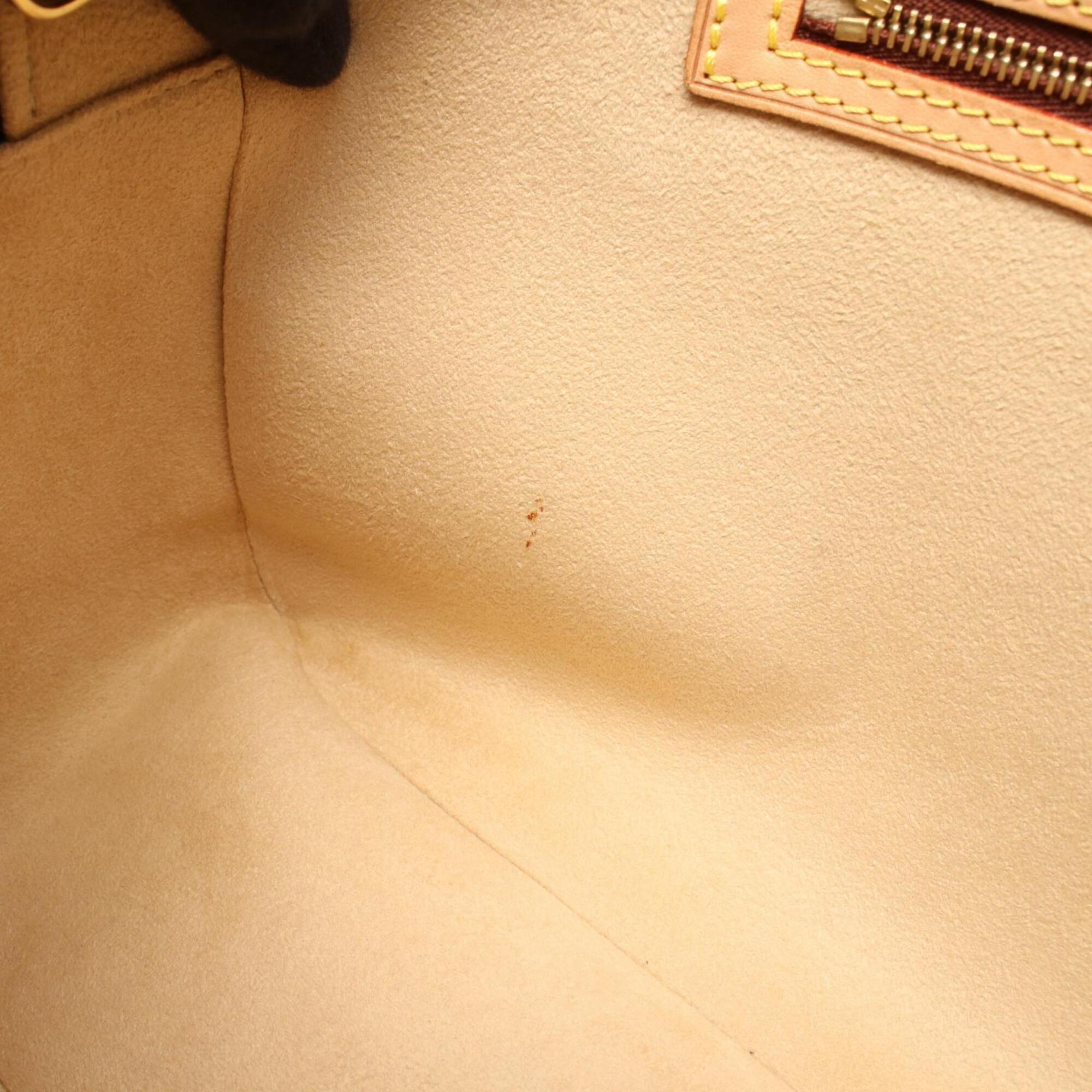 Louis Vuitton Brown Coated Canvas Leather Handbag Shoulder Bag (Pre-Owned)