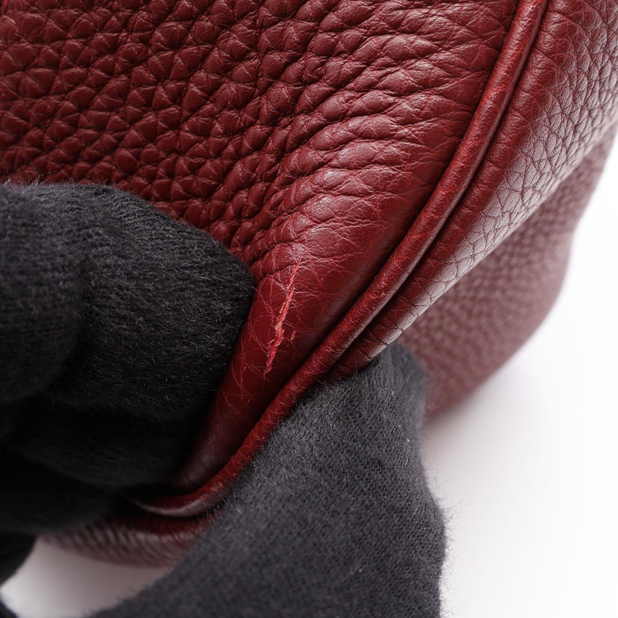 Hermes Bordeaux Rouge H Togo Leather Handbag Shoulder Bag (Pre-Owned)