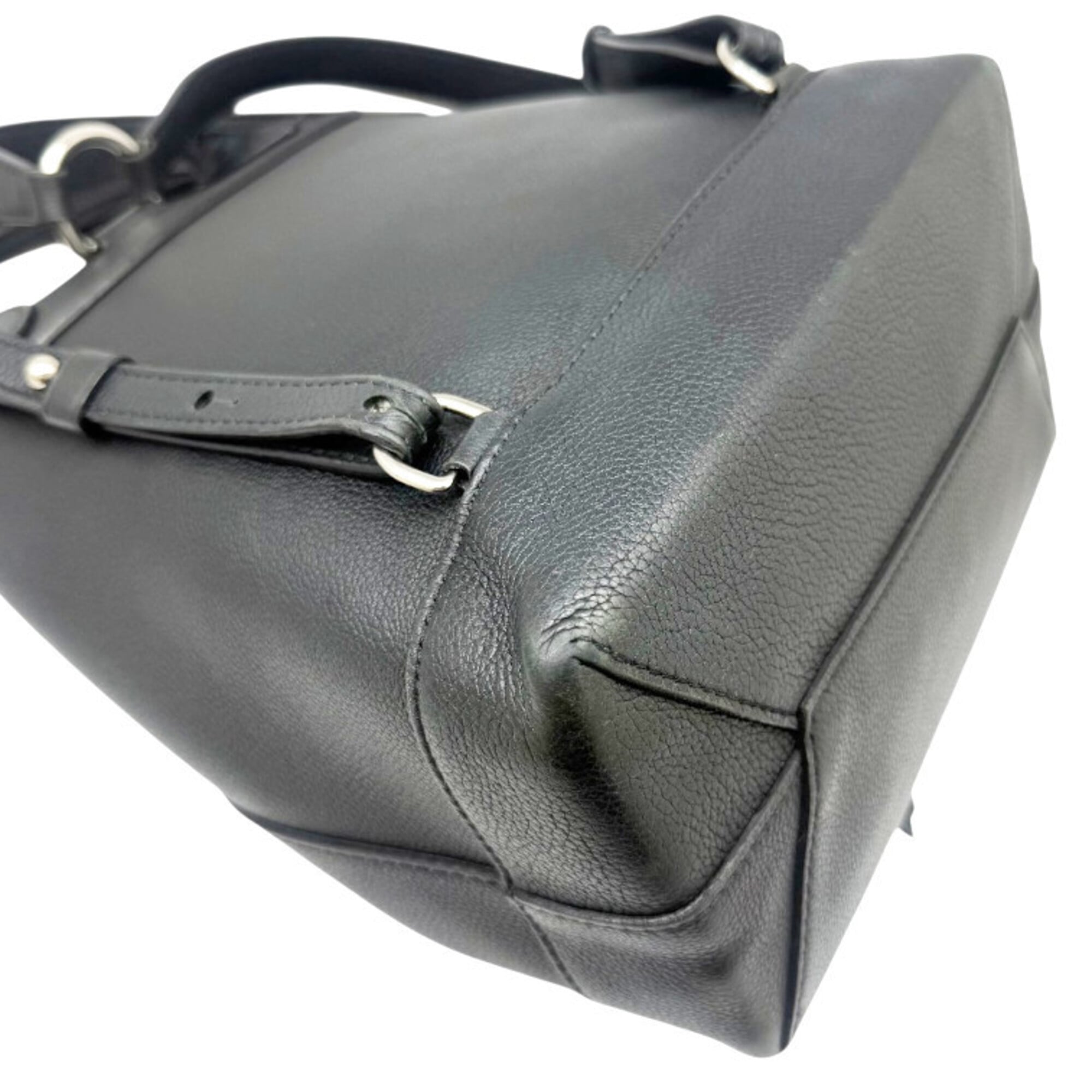Louis Vuitton Black Noir Leather Backpack (Pre-Owned)