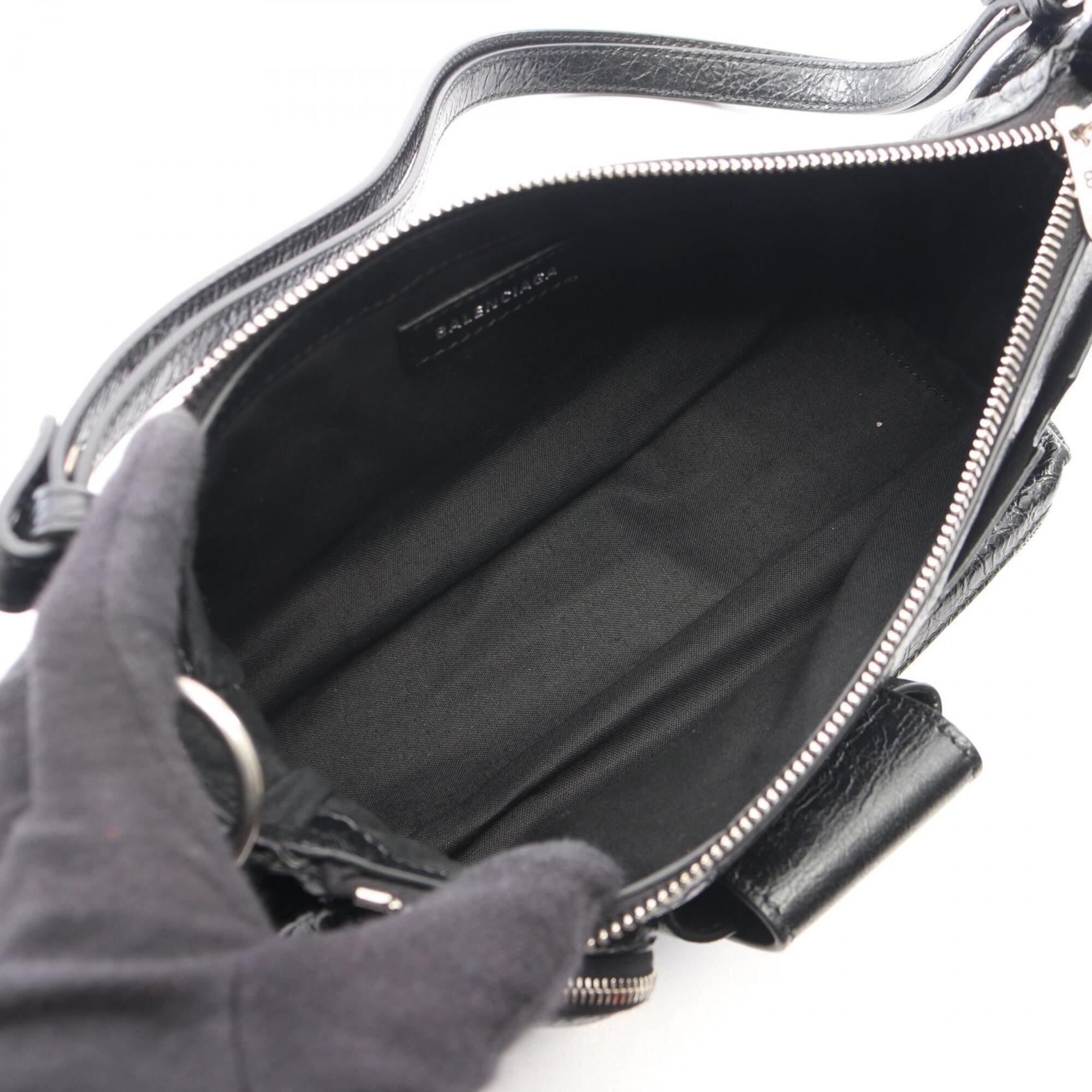Balenciaga Black Leather Handbag Shoulder Bag (Pre-Owned)