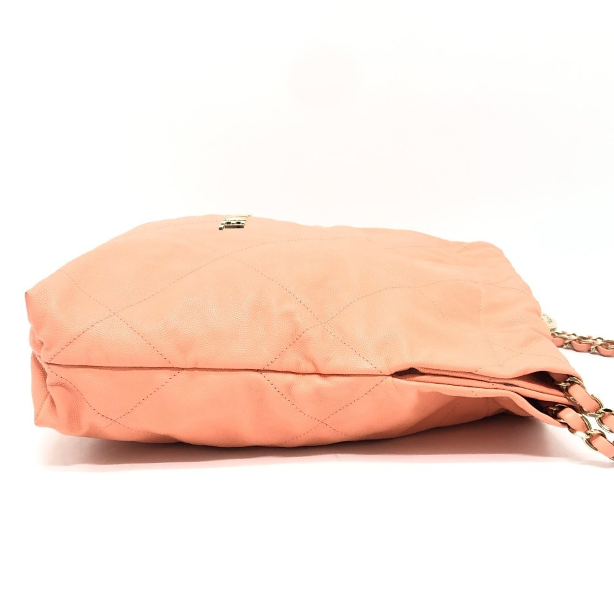 Chanel Matelasse Coral Pink Grained Calfskin Handbag Shoulder Bag (Pre-Owned)