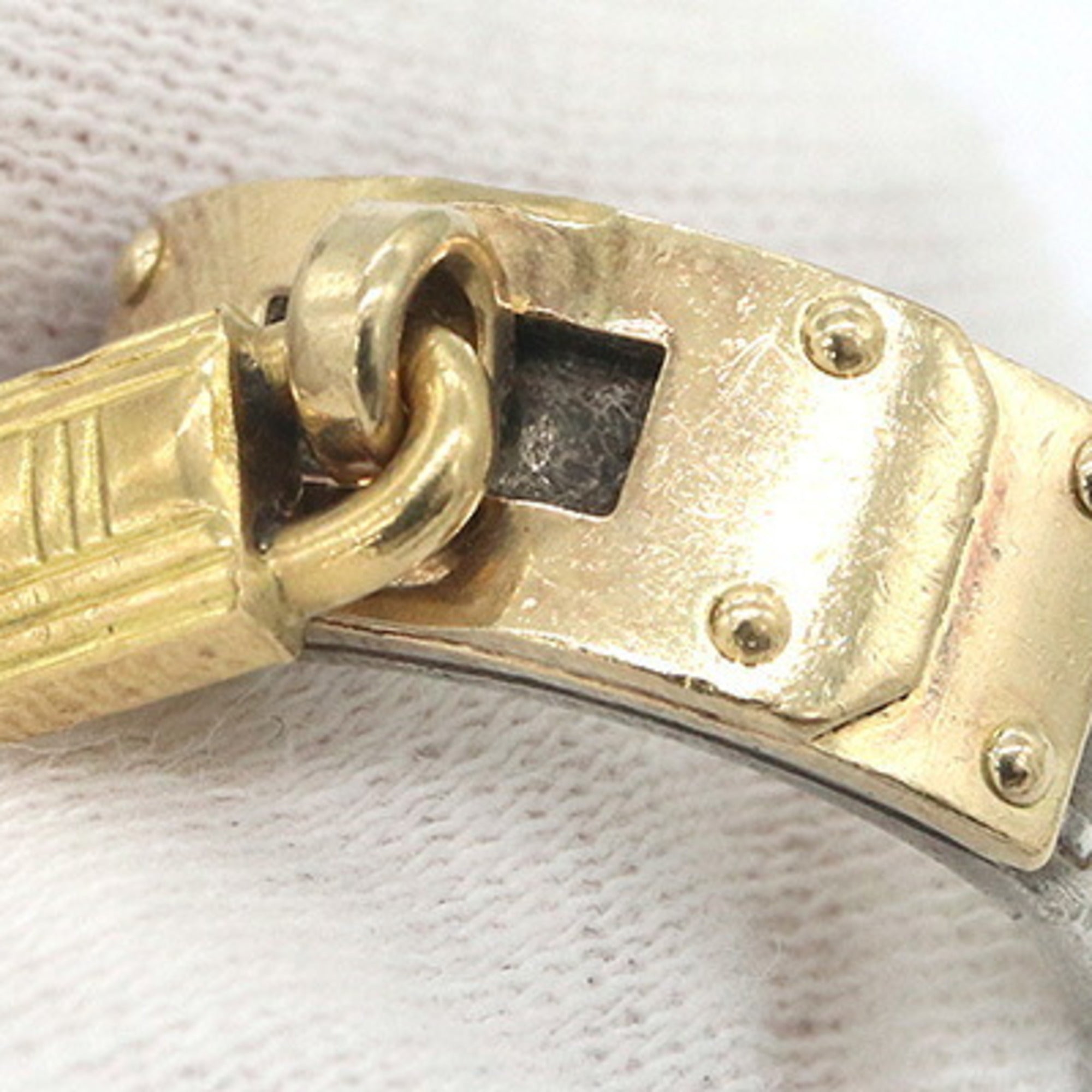 Hermes Silver Yellow Gold Yellow Gold (18K) Sterling Silver 925 Band Ring (Pre-Owned)