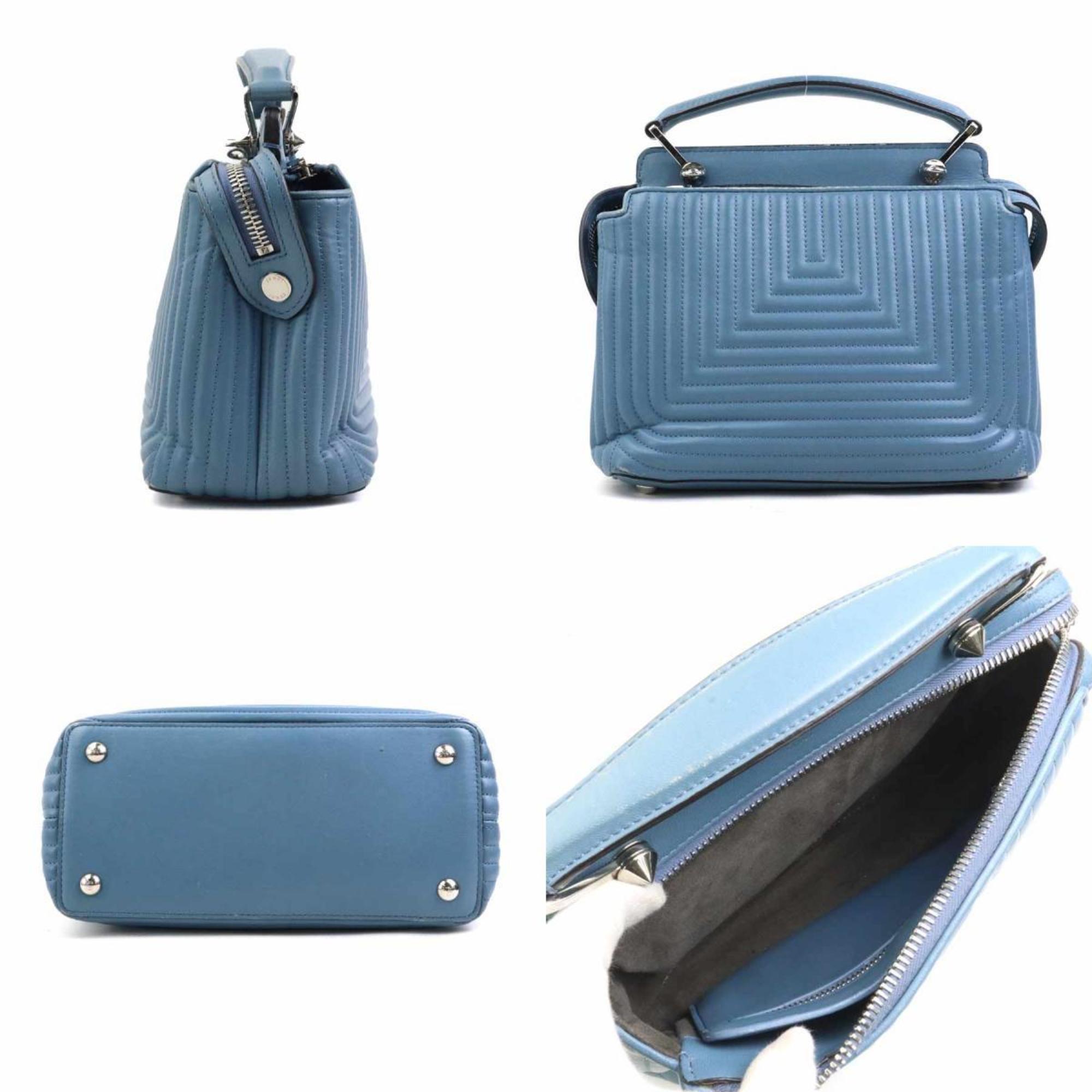Fendi Blue Leather Shoulder Bag (Pre-Owned)