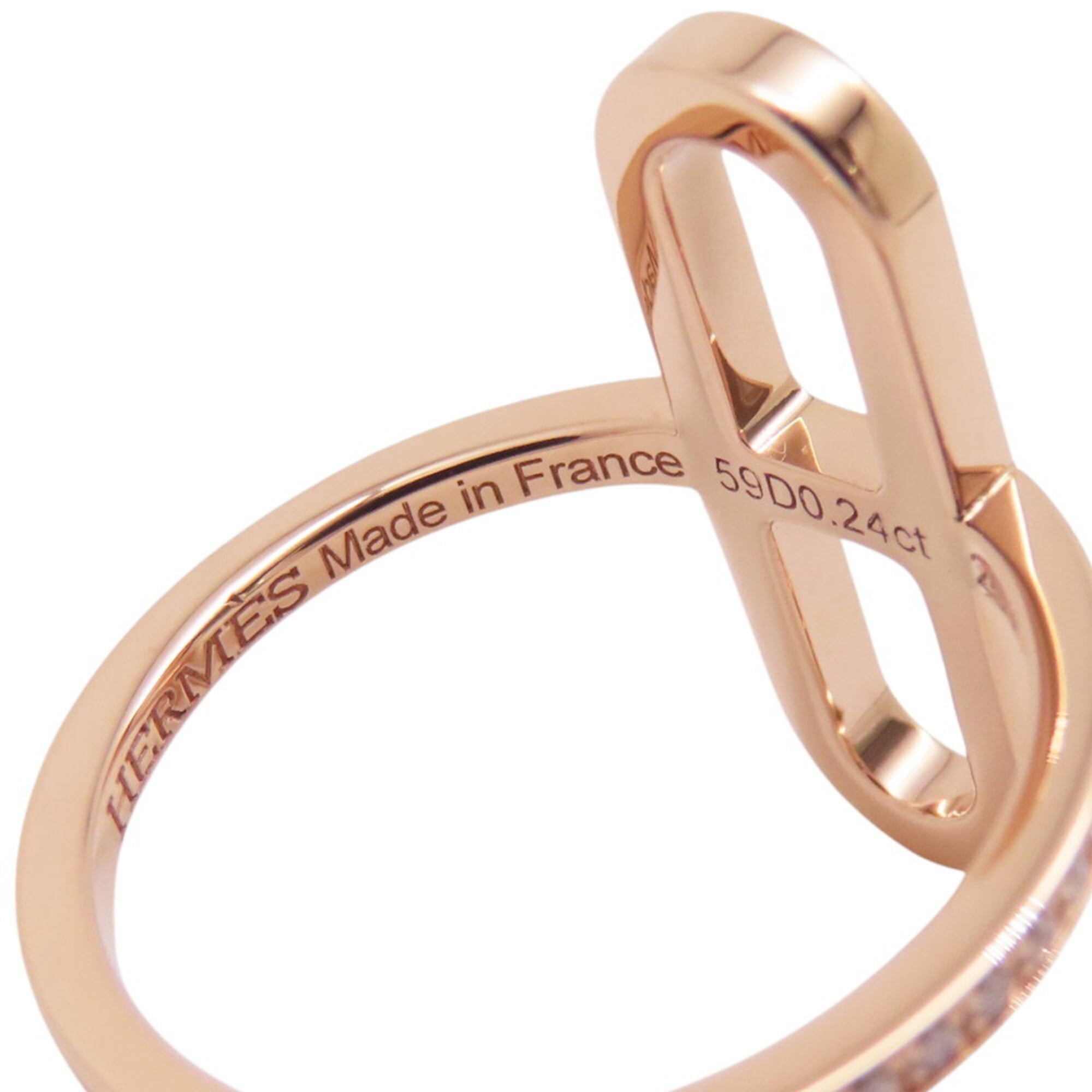Hermes Chaine D'ancre Pink Gold (18K) Band Ring (Pre-Owned)