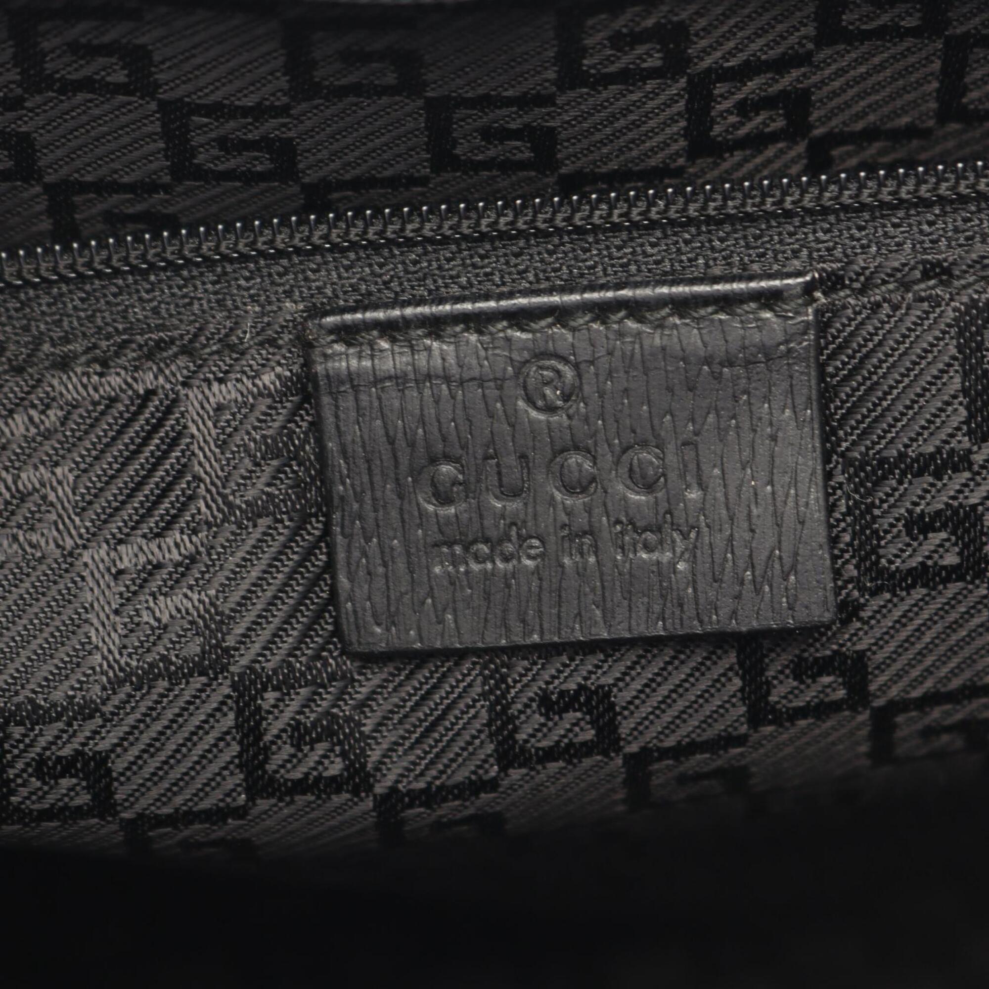 Gucci Black Canvas Leather Handbag Tote Bag (Pre-Owned)