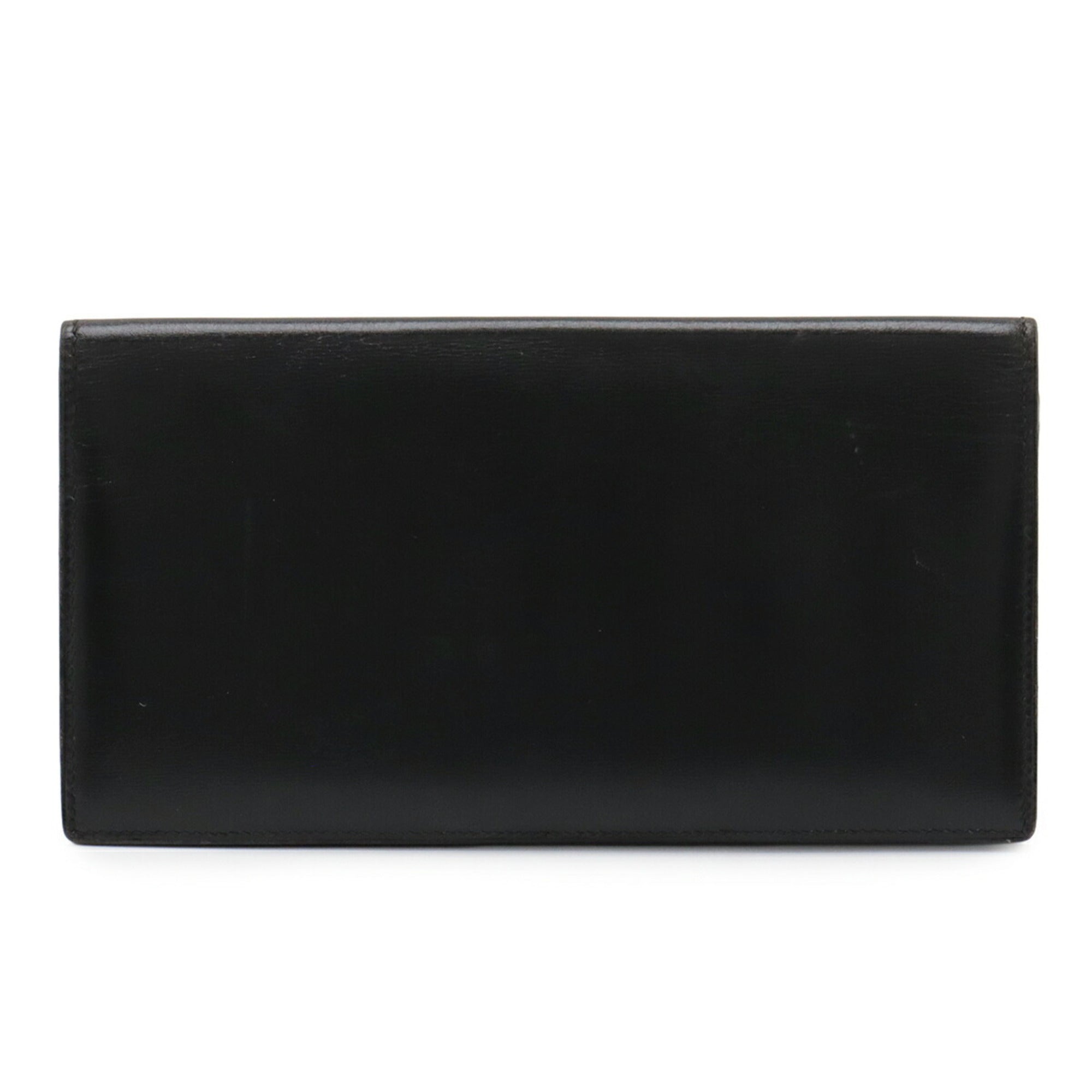 Hermes Osaka Black Box Calf Leather Long Wallet (Bi-Fold) (Pre-Owned)
