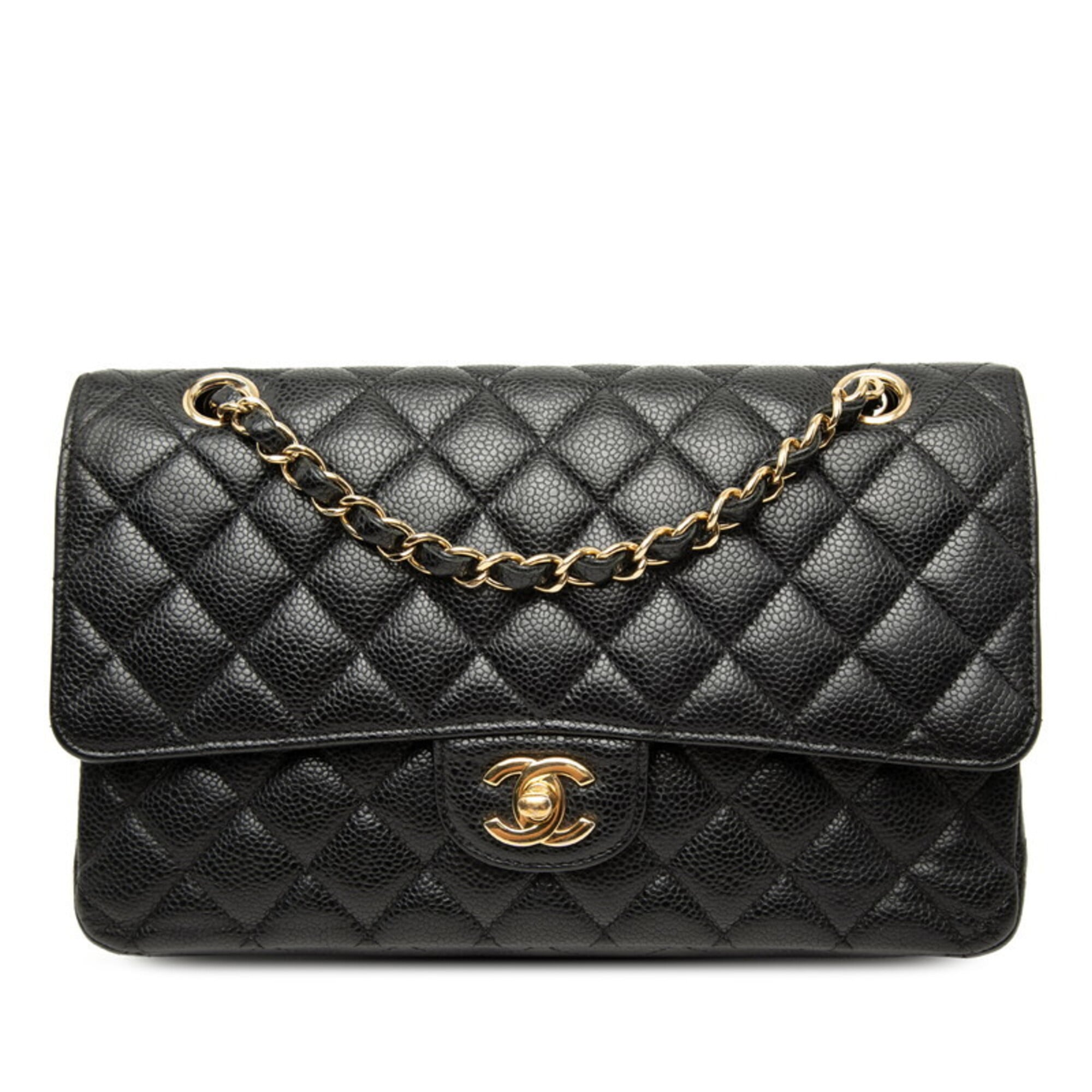 Chanel Black Grained Calfskin Shoulder Bag (Pre-Owned)