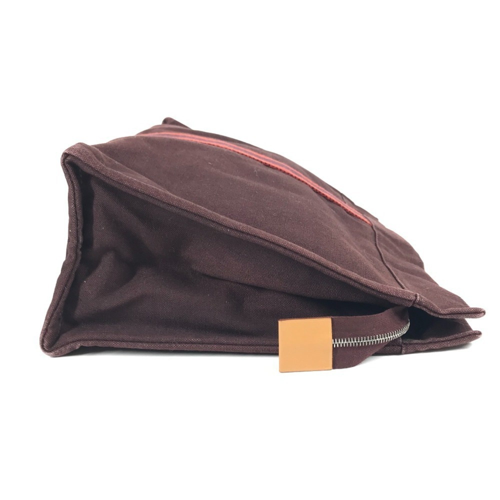 Hermes Red Color Wine Cotton Clutch Bag Pouch (Pre-Owned)