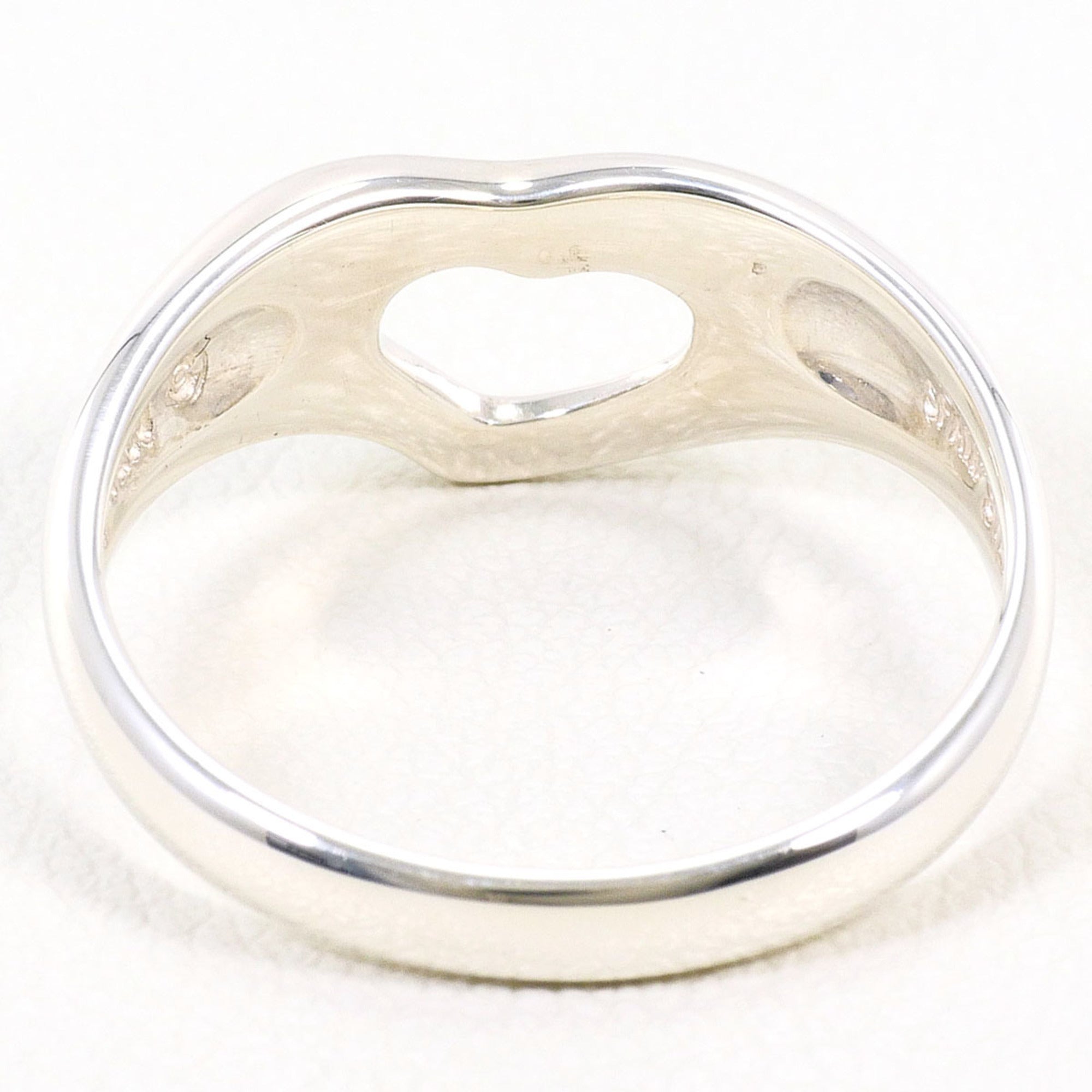 Tiffany Open Heart Silver Band Ring (Pre-Owned)