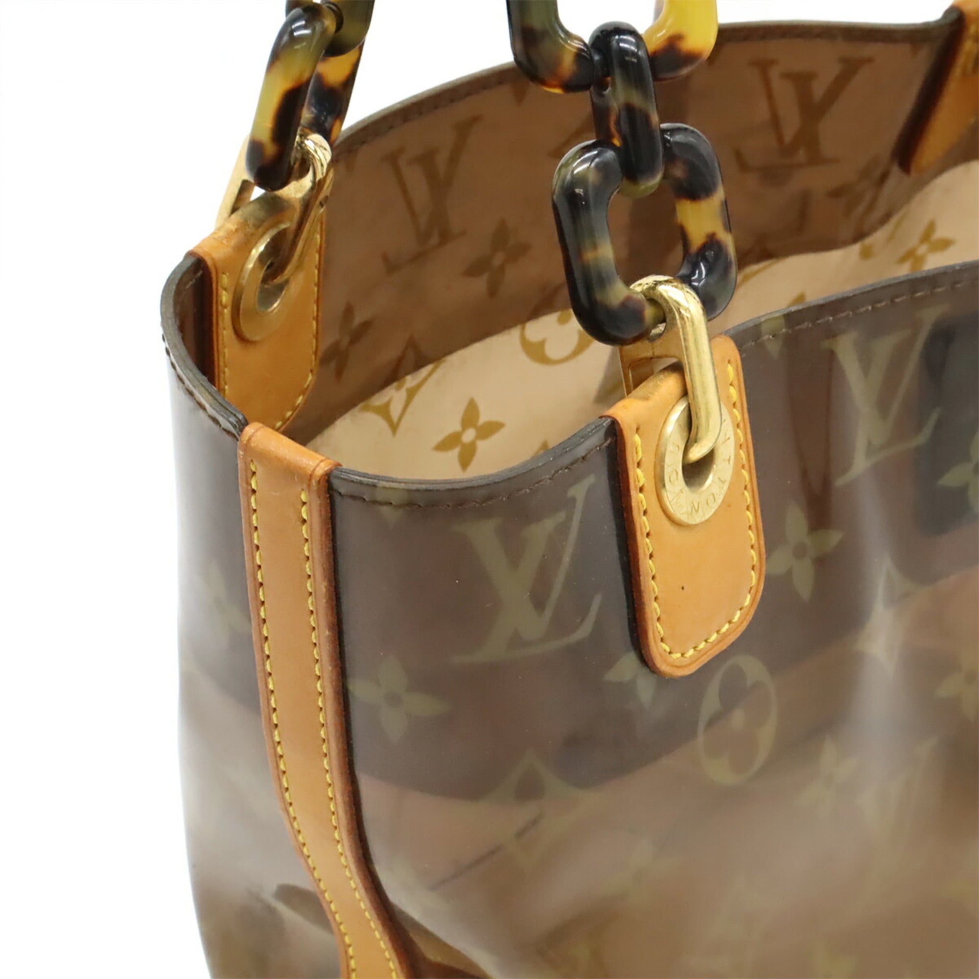 Louis Vuitton Brown Clear Monogram Vinyl Vinyl Pouch Tote Bag (Pre-Owned)