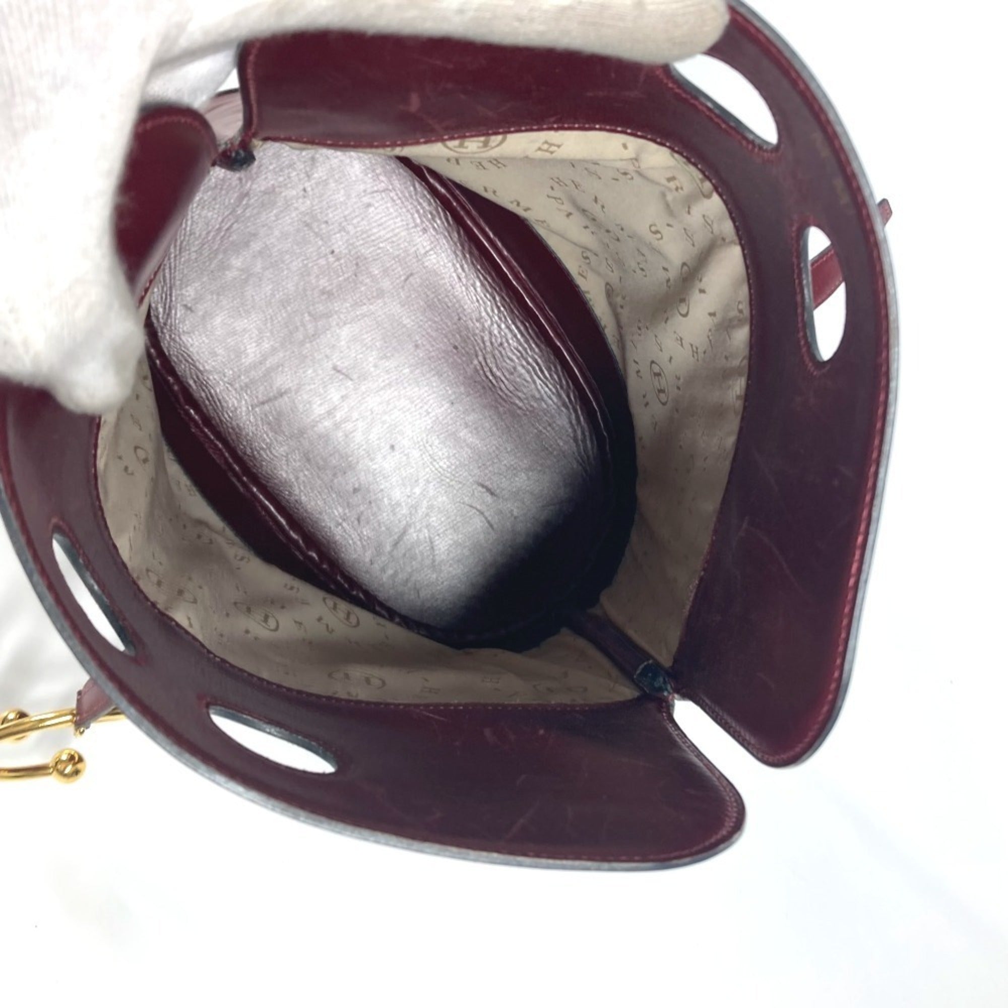 Hermes Bordeaux Leather Shoulder Bag (Pre-Owned)