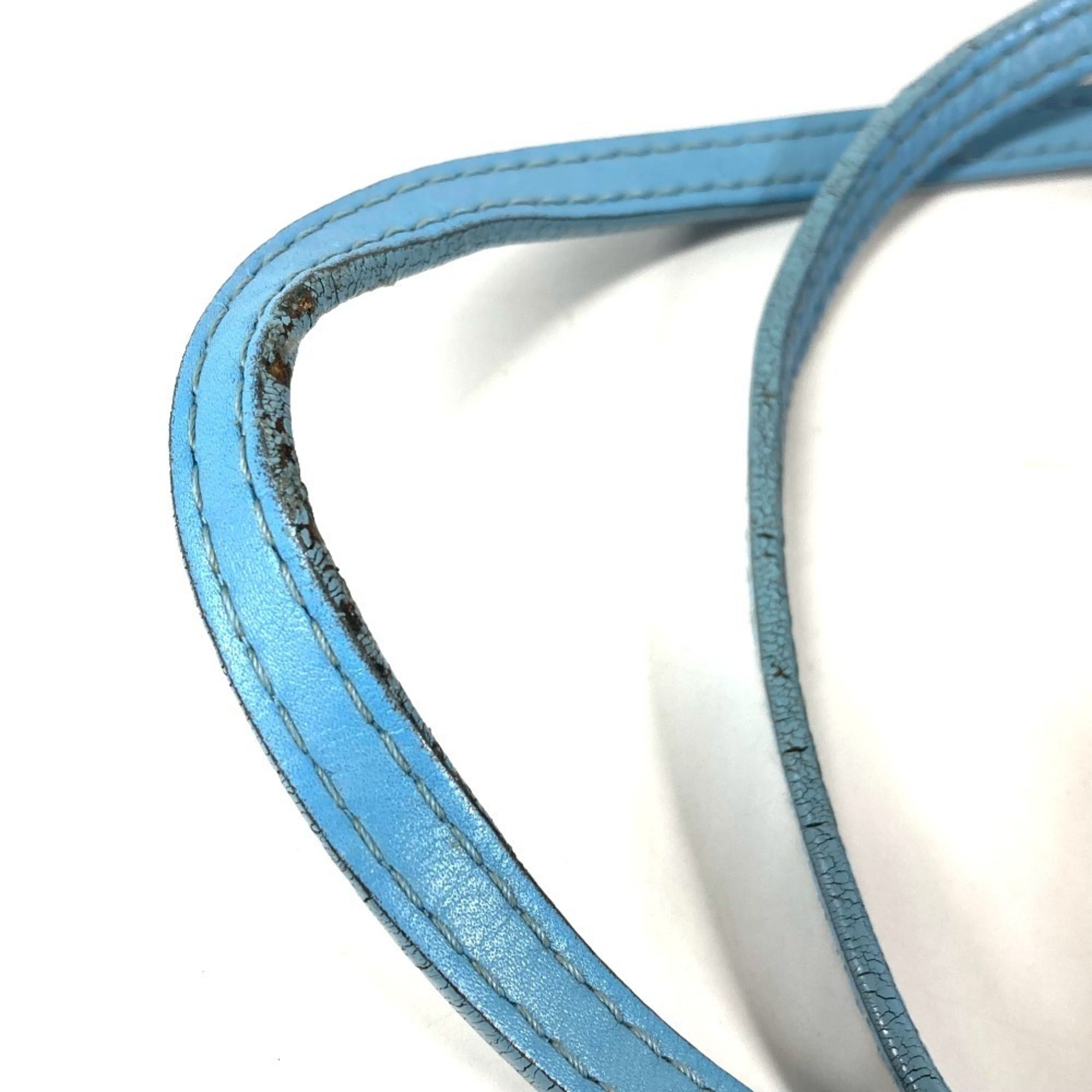Louis Vuitton Blue Leather Coated Canvas Pouch Shoulder Bag Tote Bag (Pre-Owned)